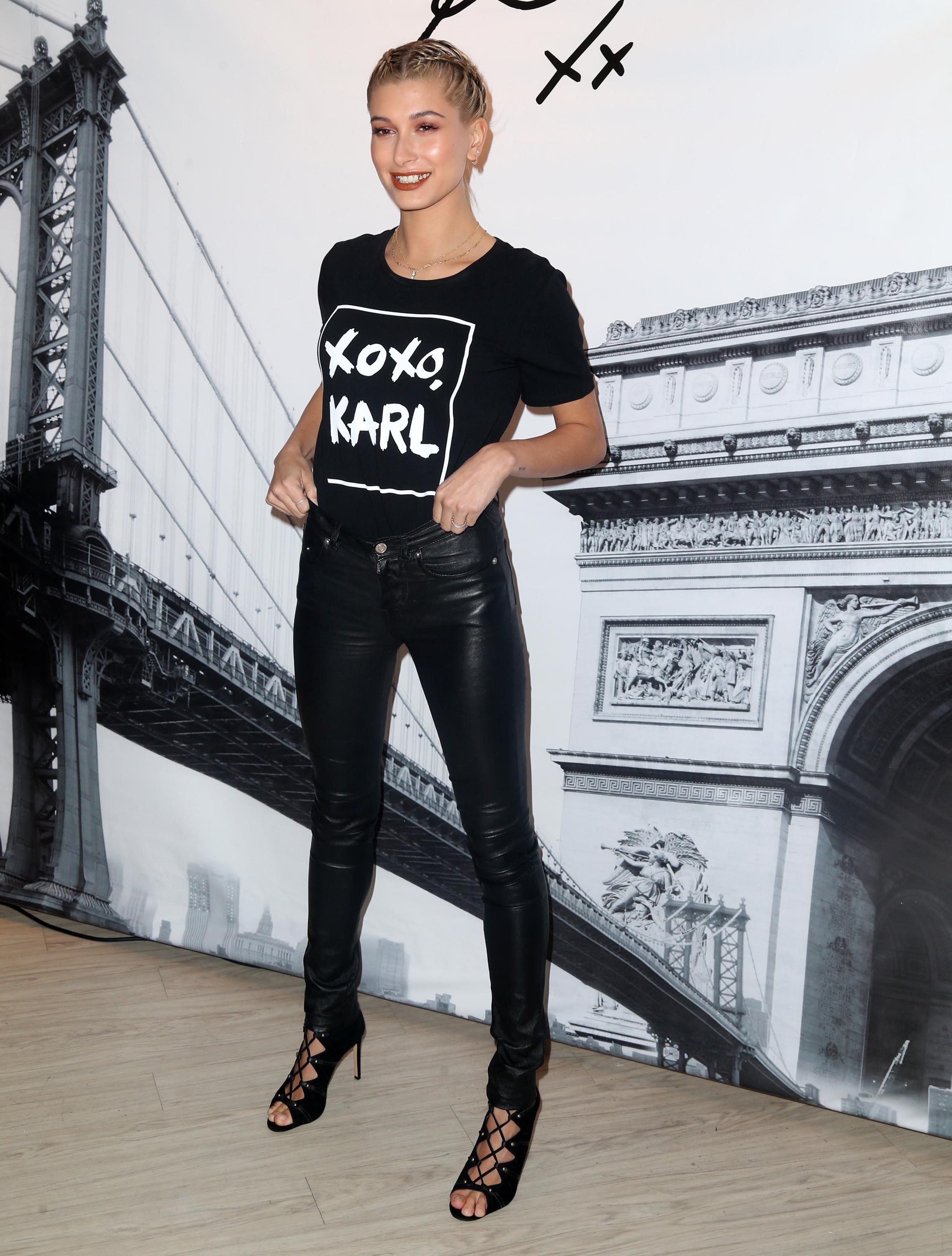 Hailey Baldwin attends Karl Lagerfeld Paris x ELLE Event