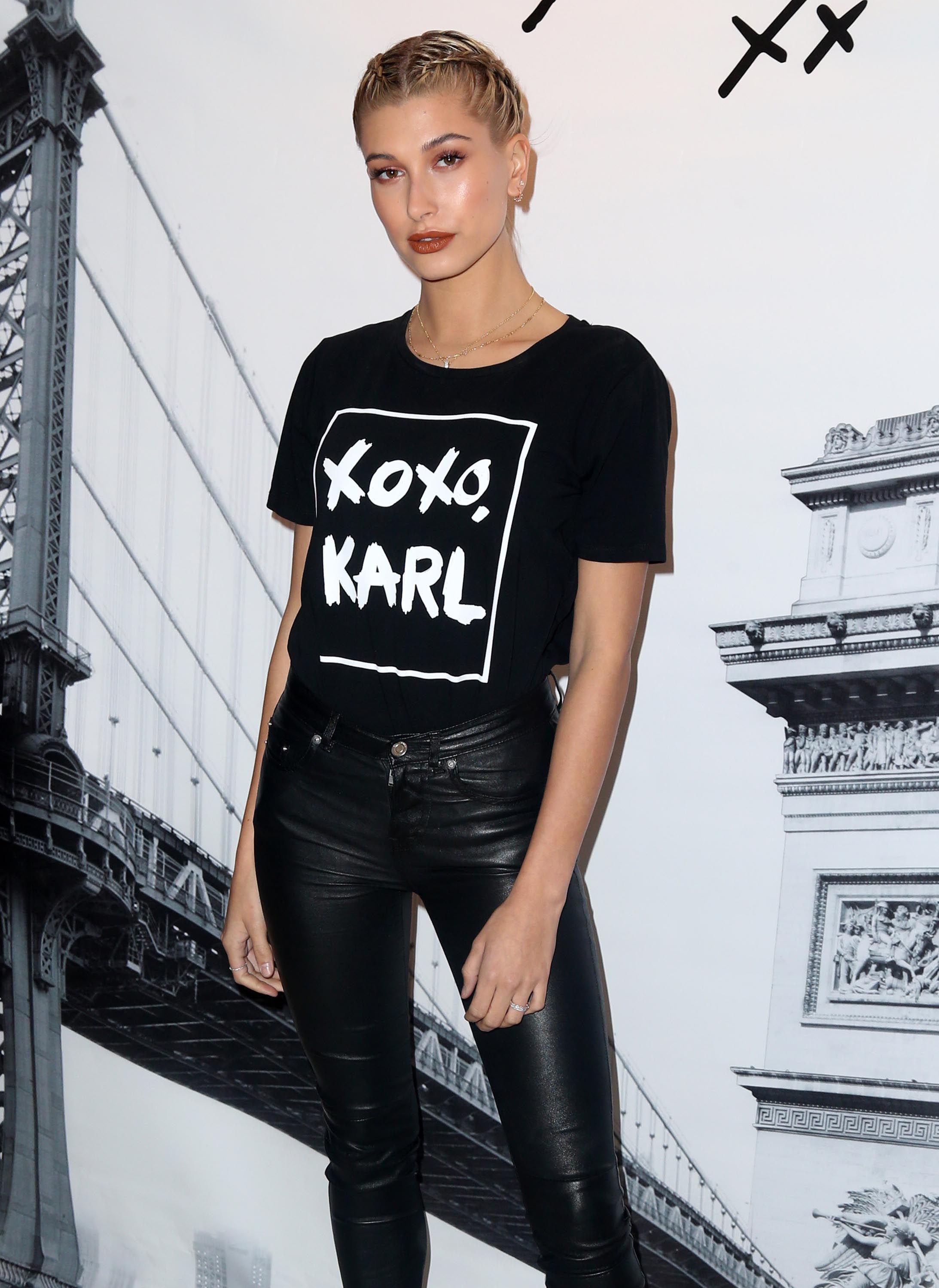 Hailey Baldwin attends Karl Lagerfeld Paris x ELLE Event