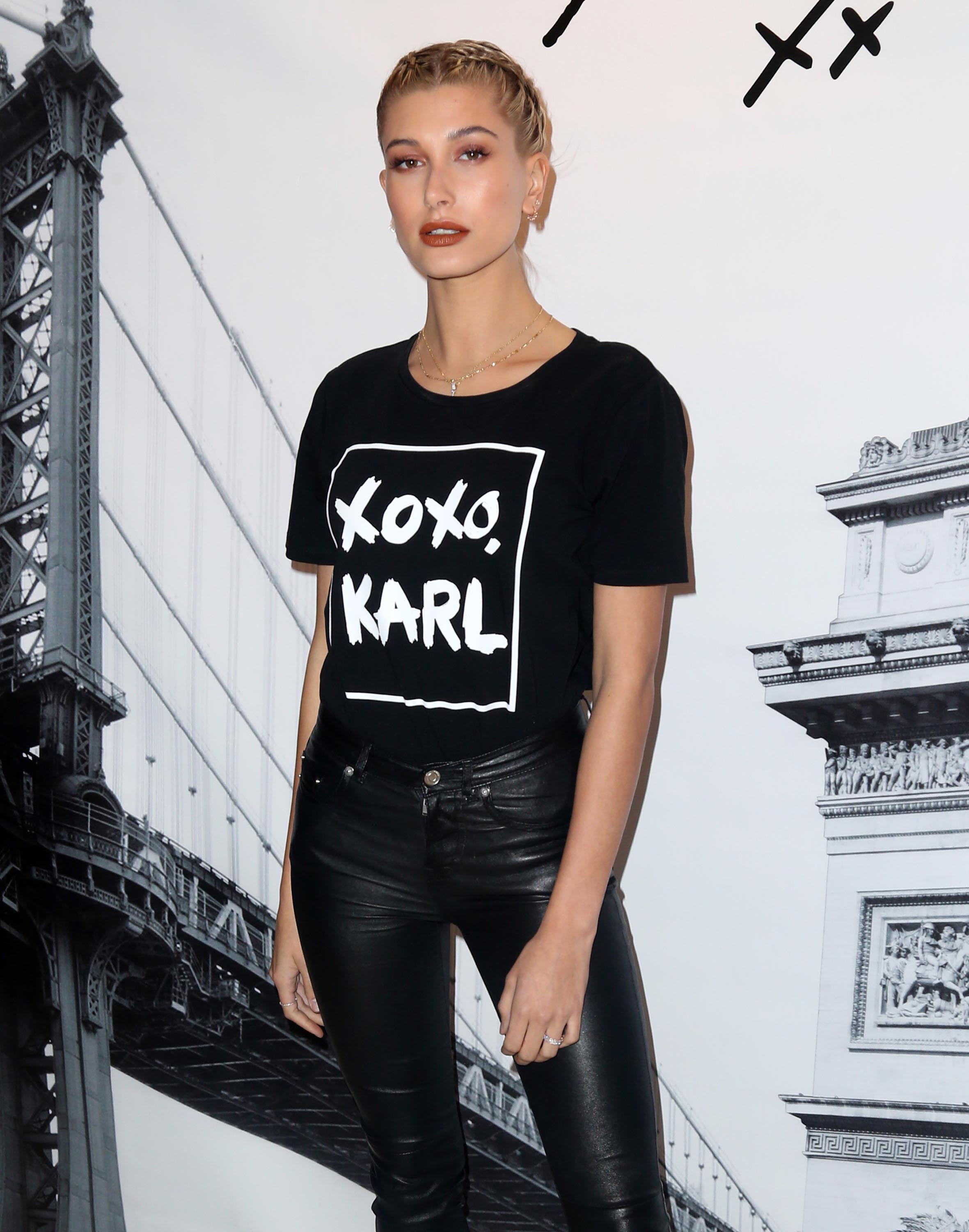 Hailey Baldwin attends Karl Lagerfeld Paris x ELLE Event