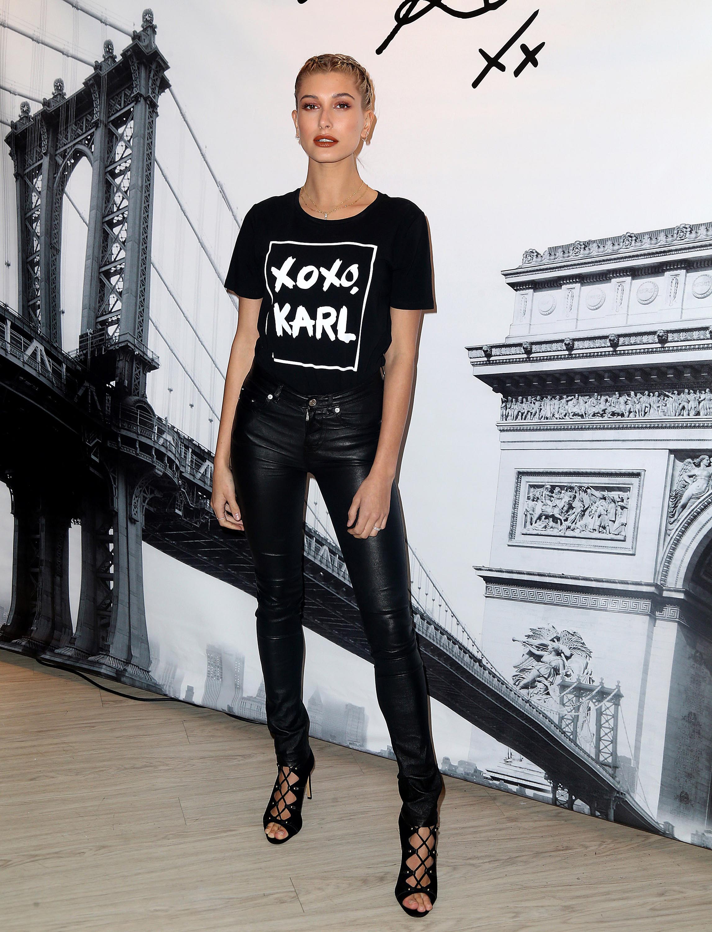 Hailey Baldwin attends Karl Lagerfeld Paris x ELLE Event