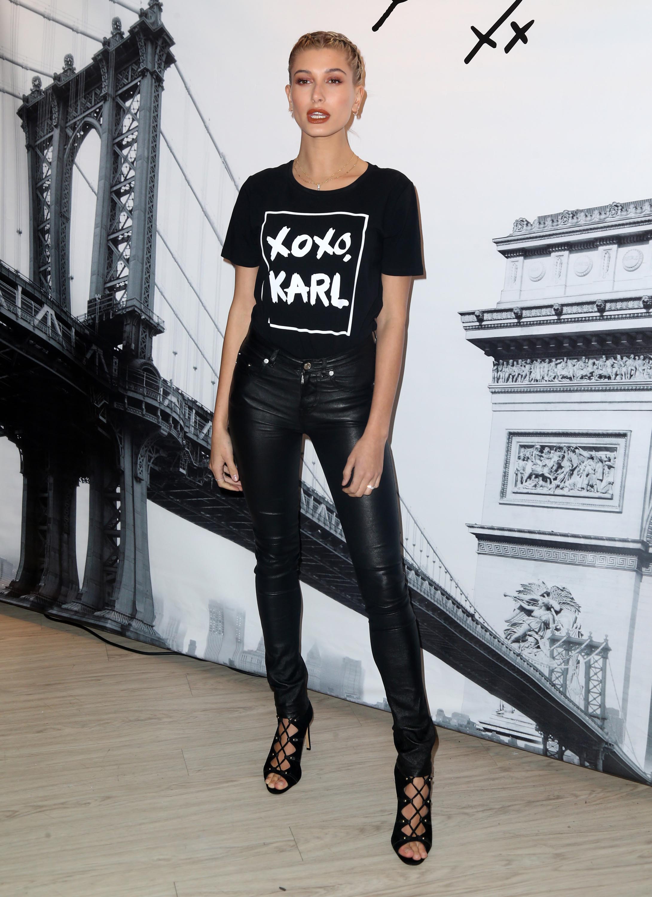 Hailey Baldwin attends Karl Lagerfeld Paris x ELLE Event