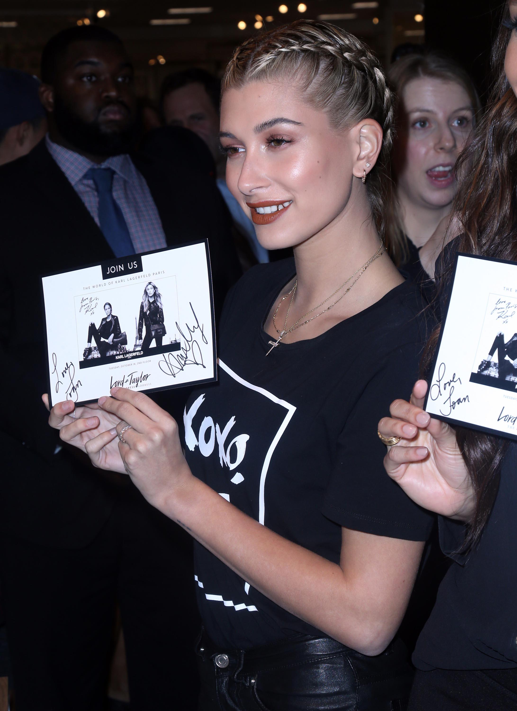 Hailey Baldwin attends Karl Lagerfeld Paris x ELLE Event