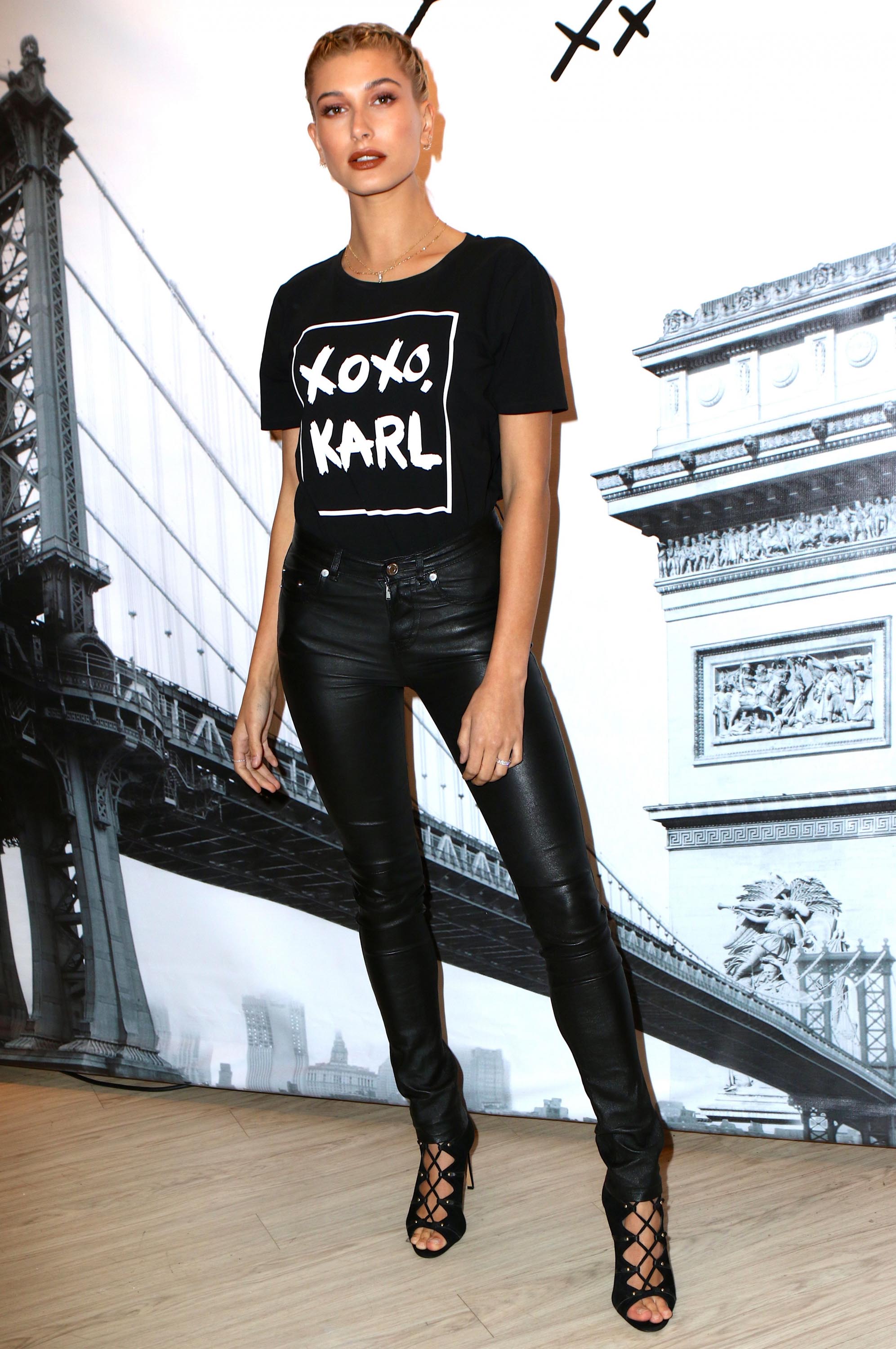 Hailey Baldwin attends Karl Lagerfeld Paris x ELLE Event