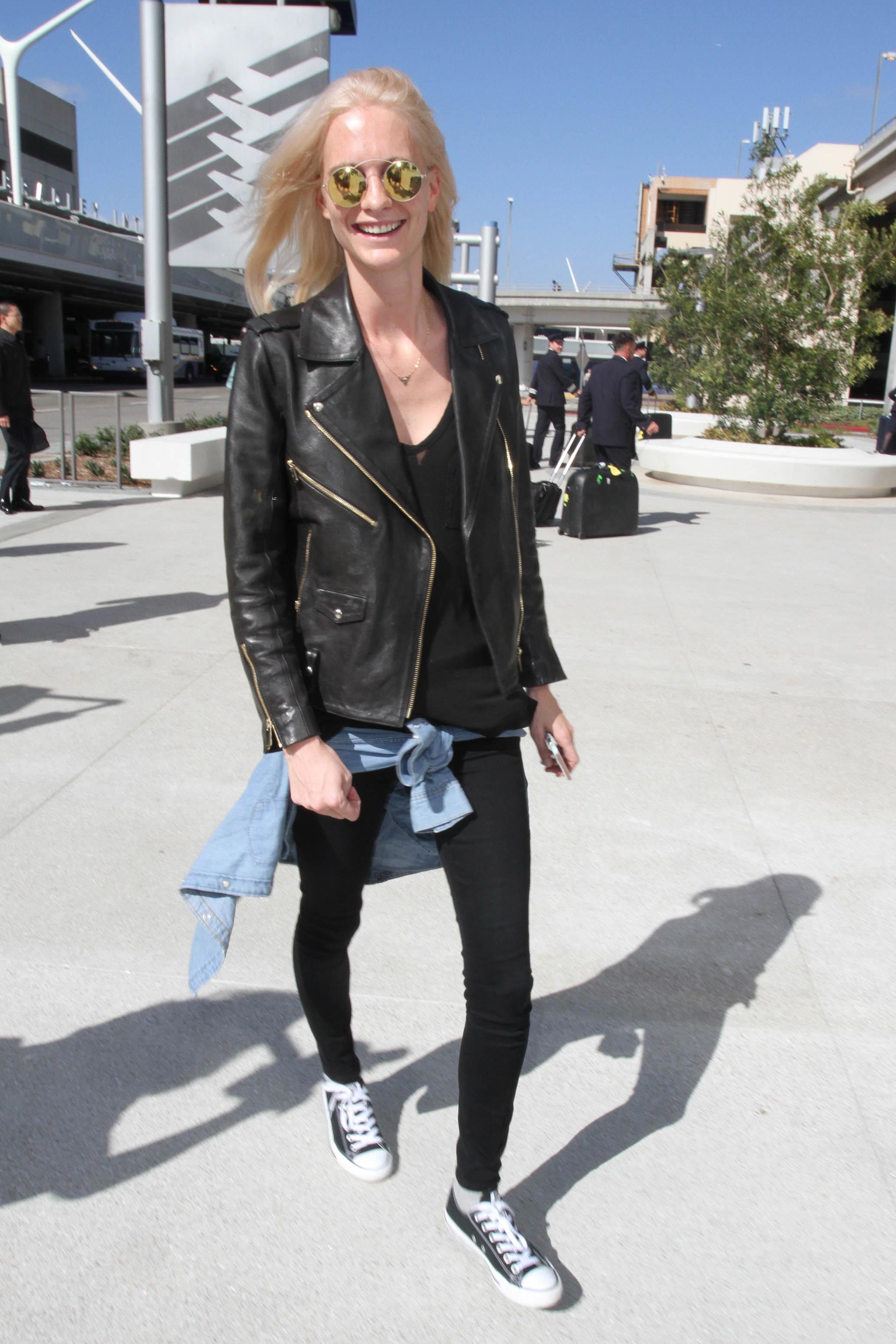 Poppy Delevingne is seen at LAX