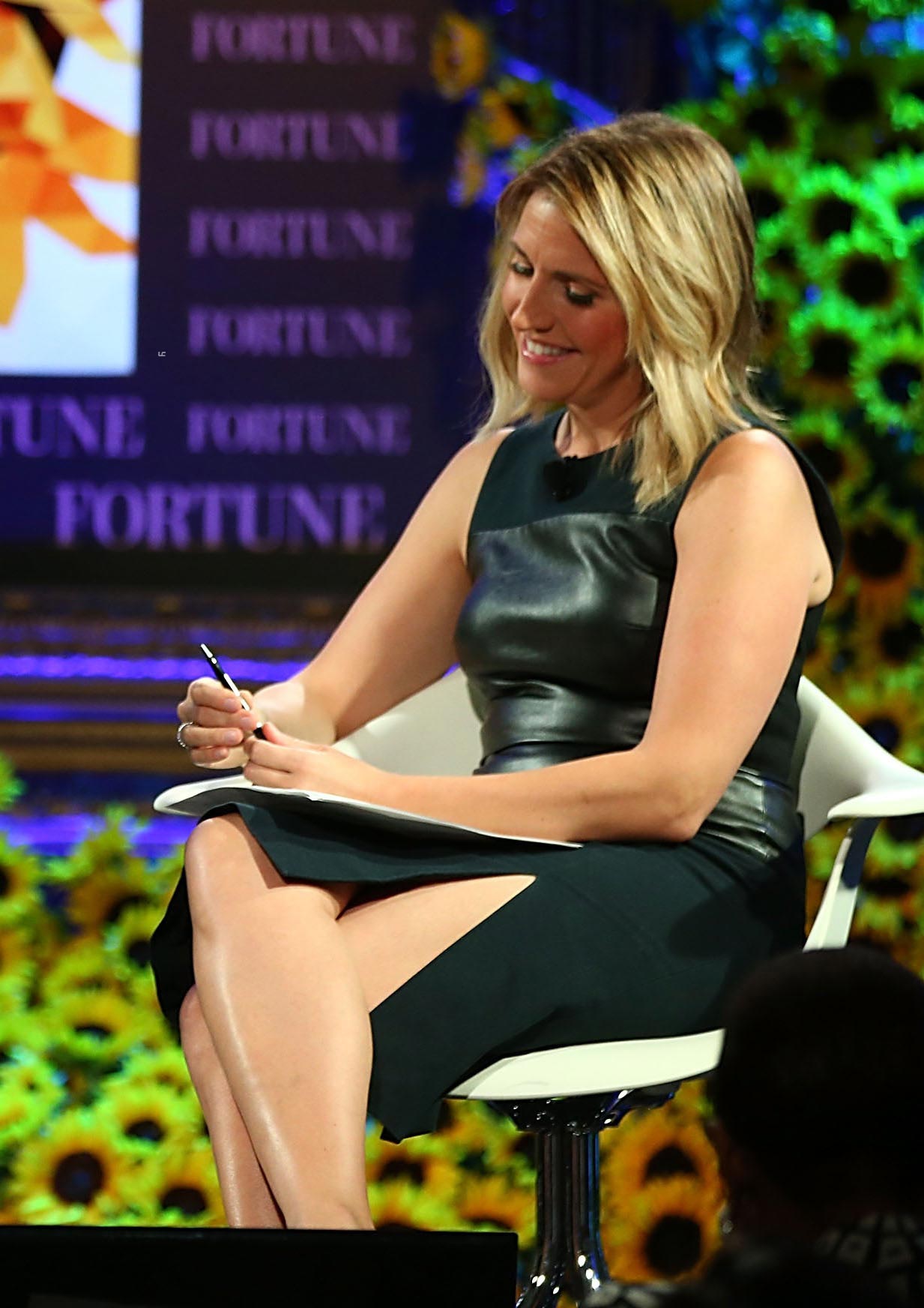 Poppy Harlow speaks onstage at the Fortune Most Powerful Women Summit