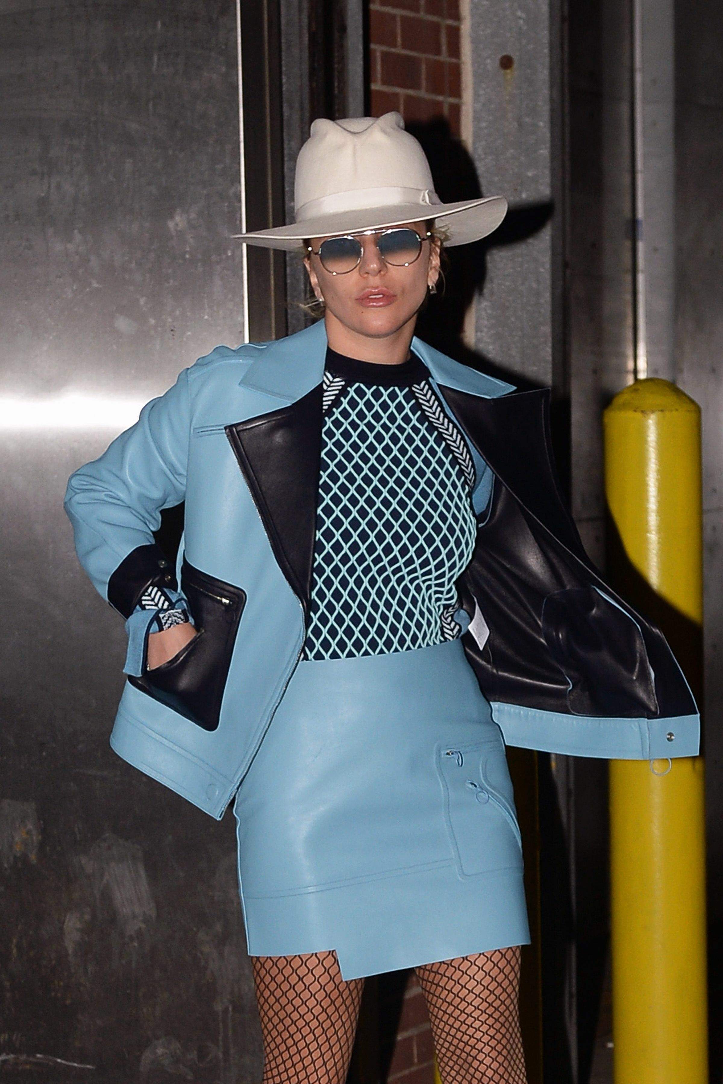 Lady Gaga leaving a recording studio