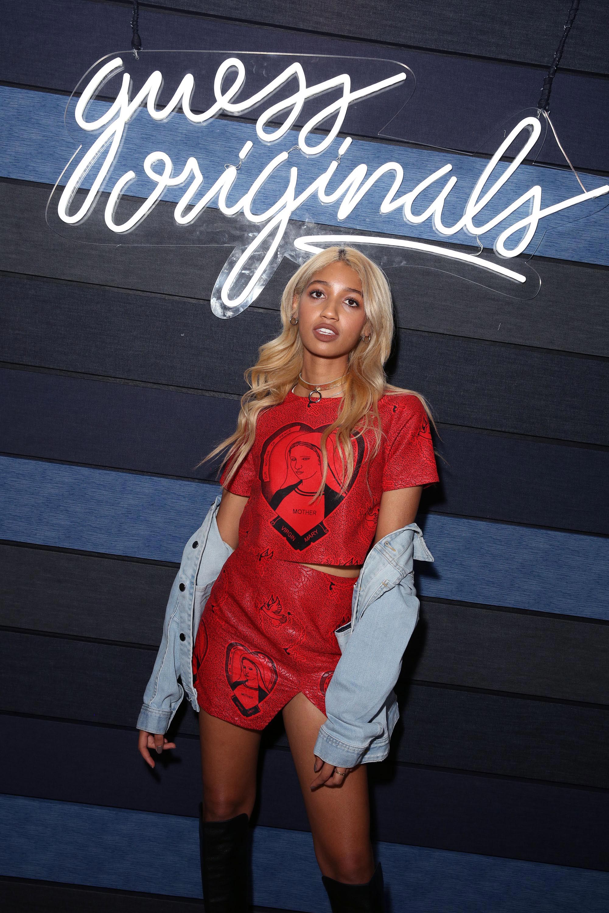Morgan Lyndzi attends the GUESS Originals cocktail party