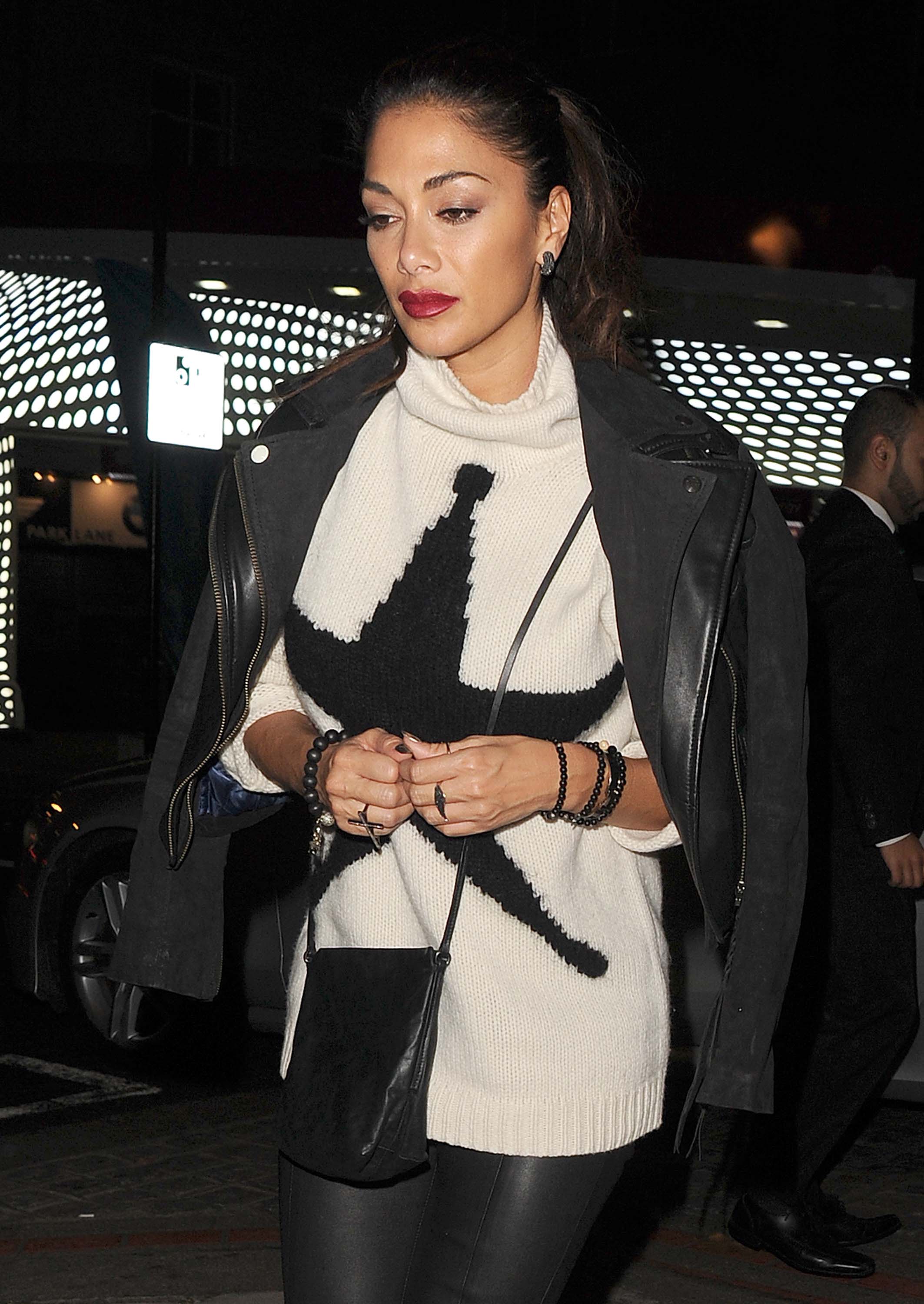 Nicole Scherzinger leaving the Groucho club