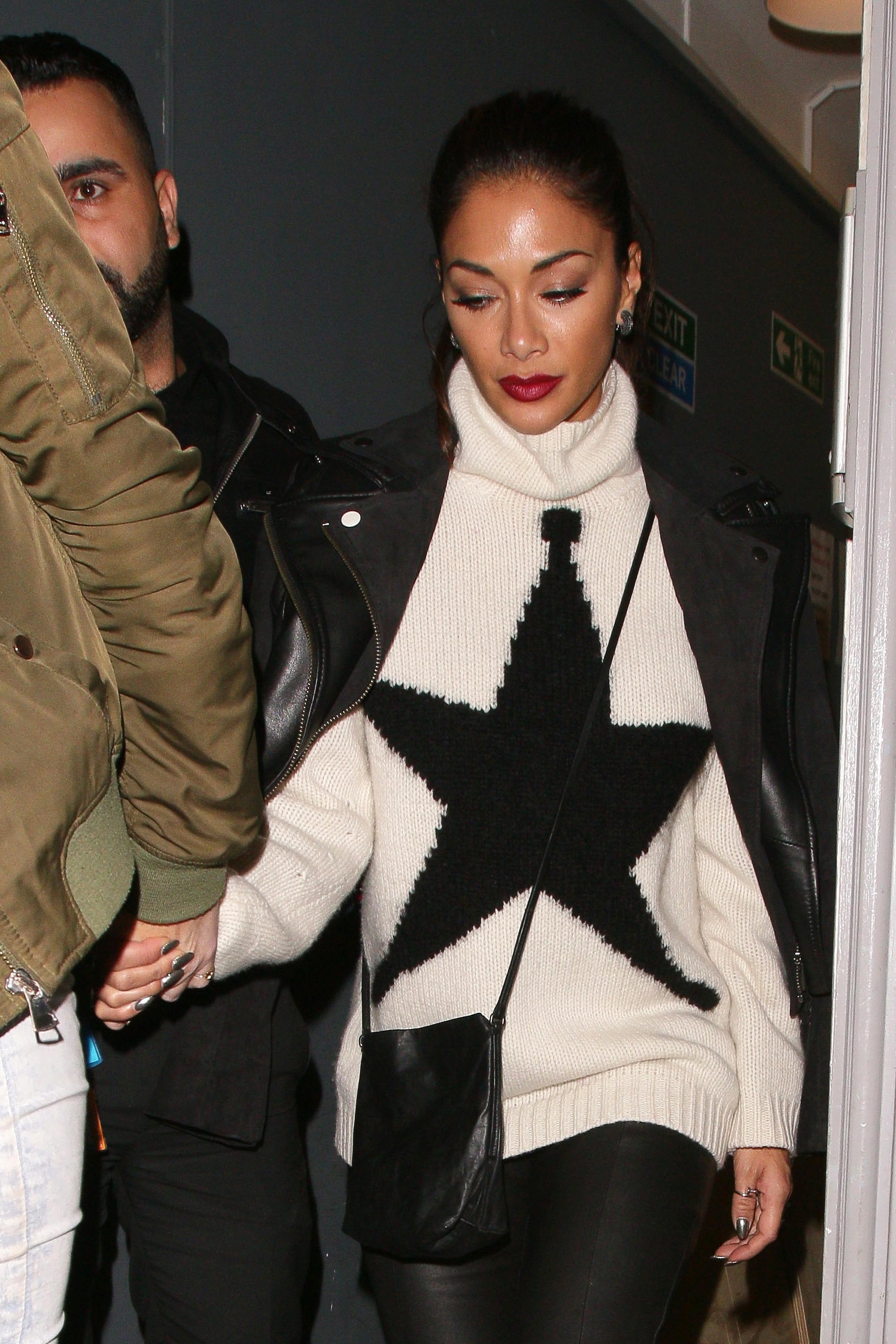 Nicole Scherzinger leaving the Groucho club