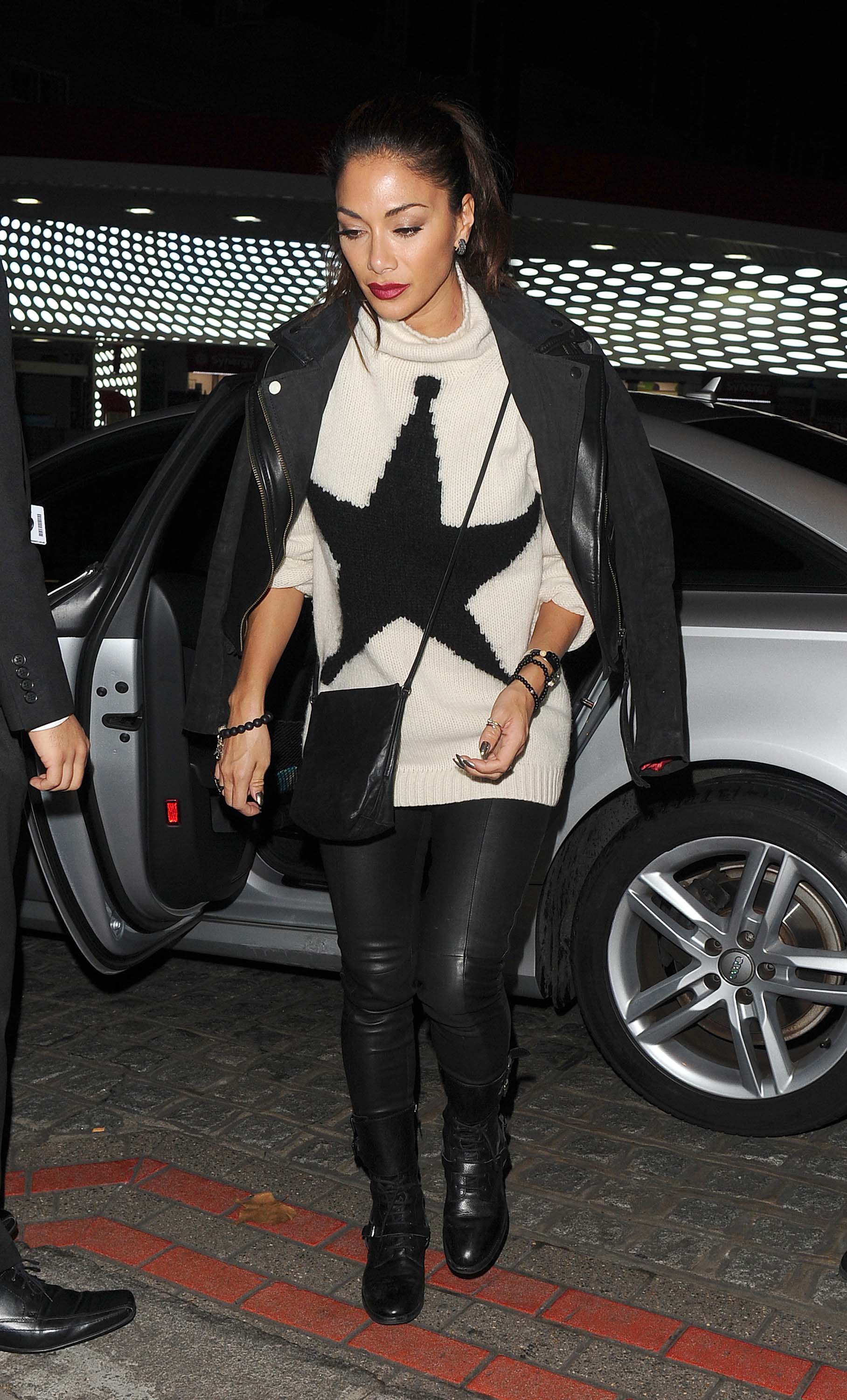 Nicole Scherzinger leaving the Groucho club