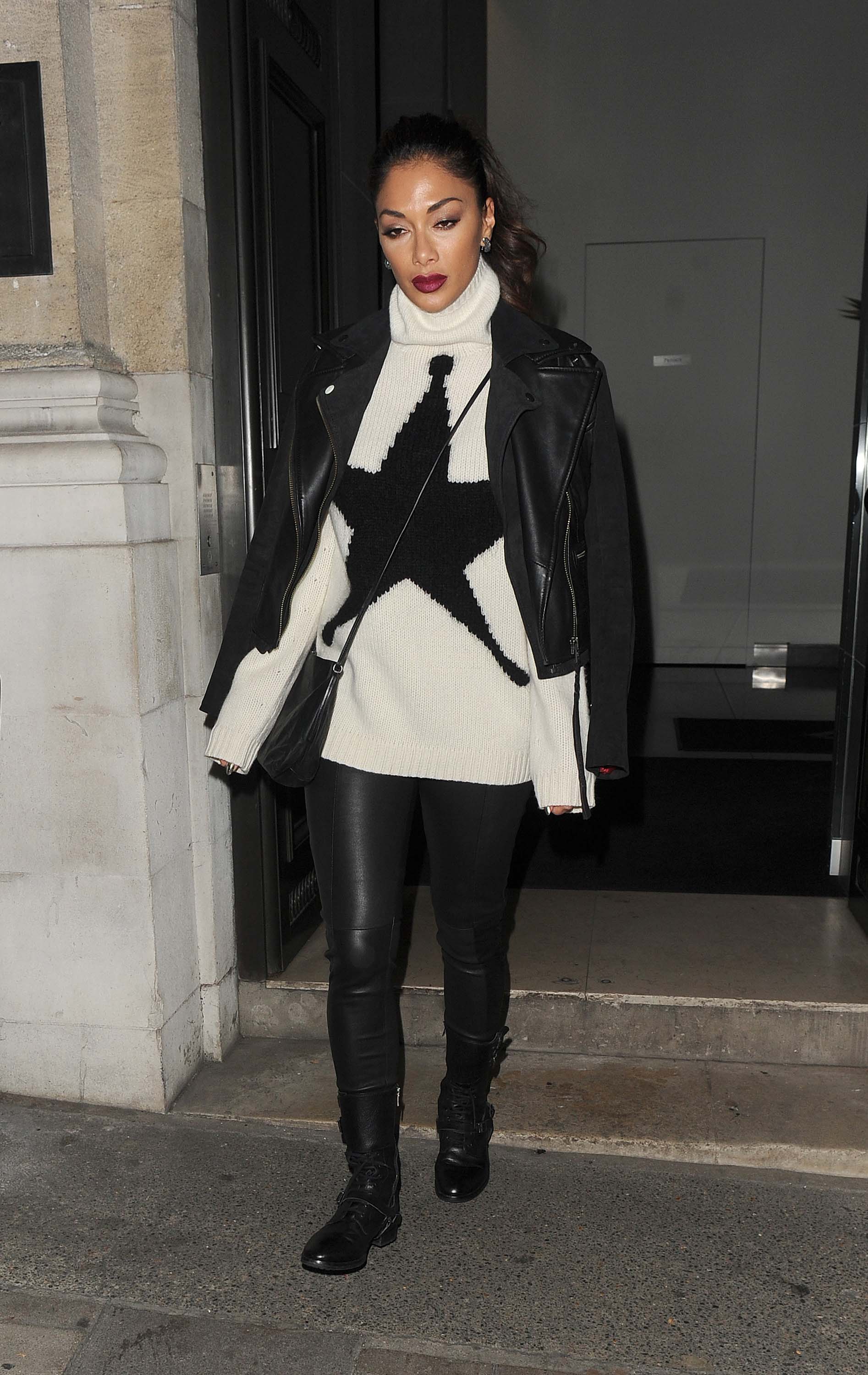 Nicole Scherzinger leaving the Groucho club