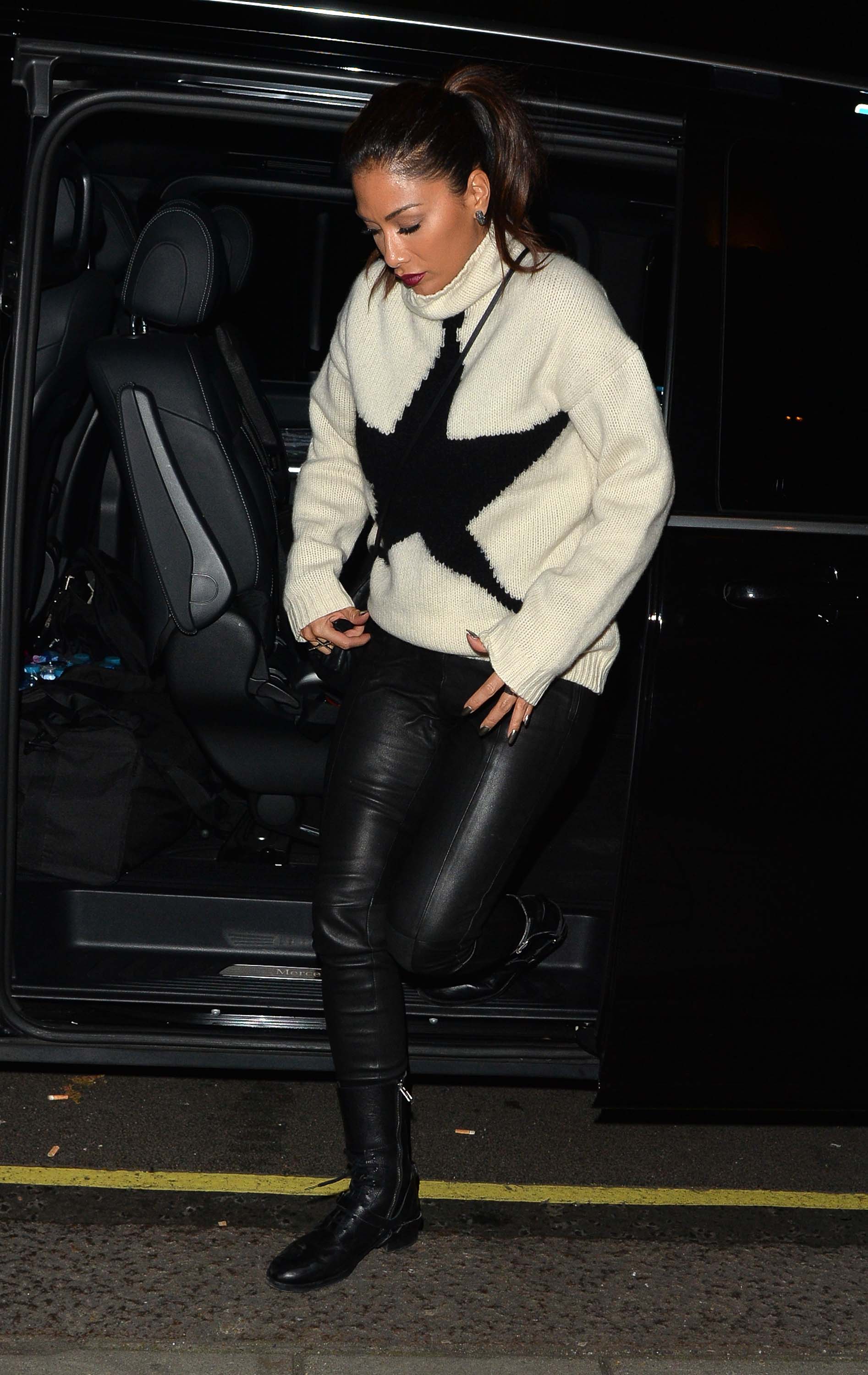 Nicole Scherzinger leaving the Groucho club