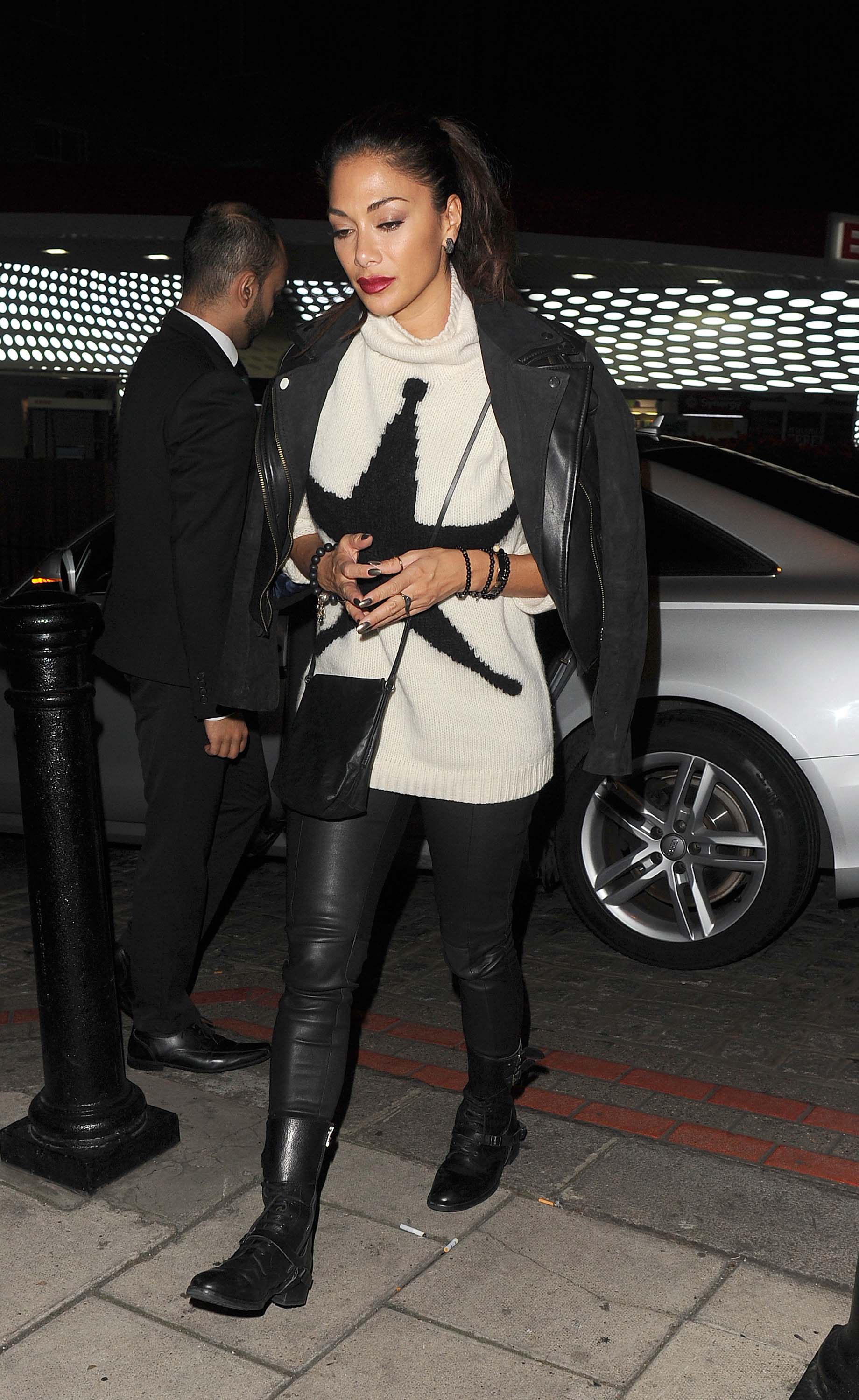 Nicole Scherzinger leaving the Groucho club