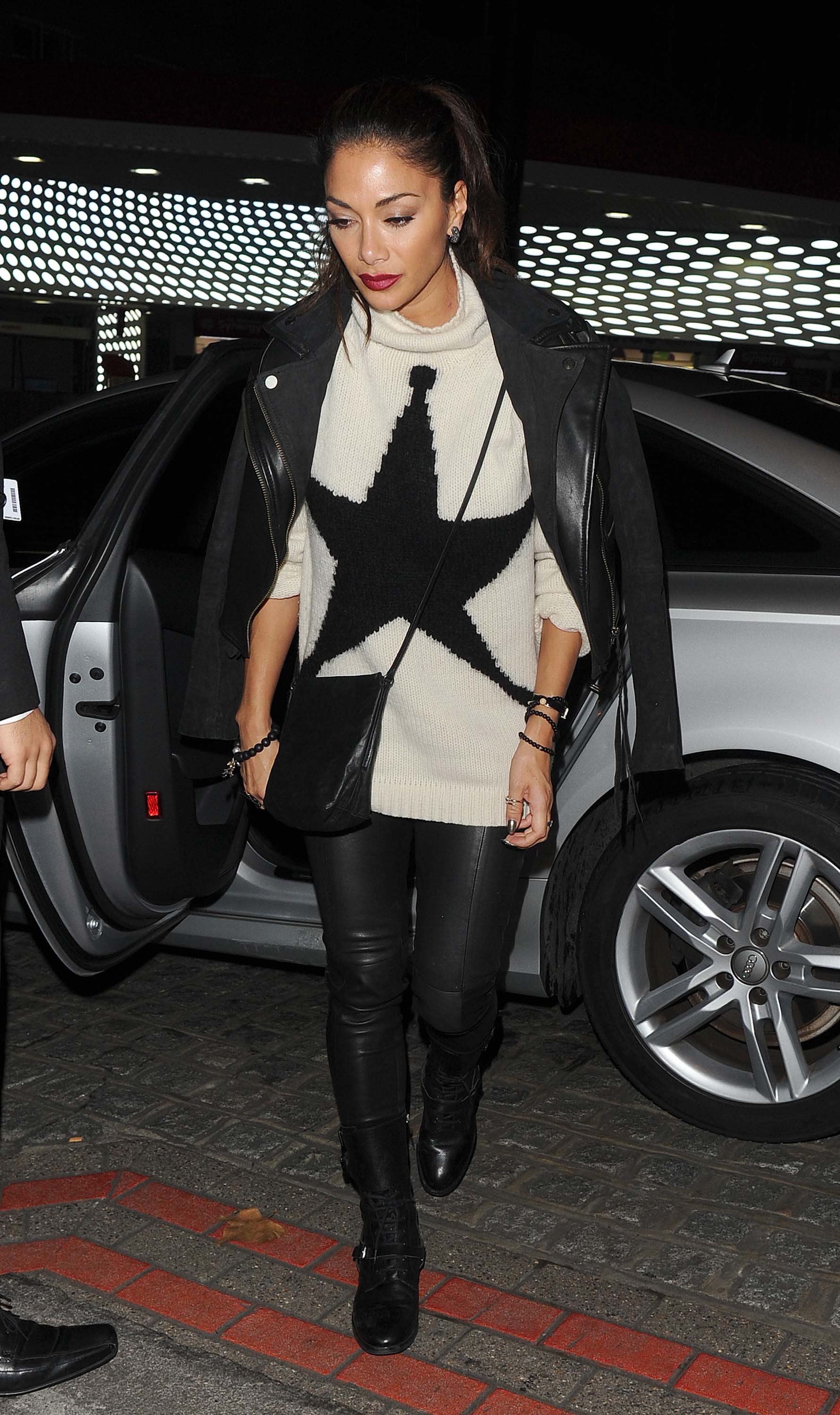 Nicole Scherzinger leaving the Groucho club