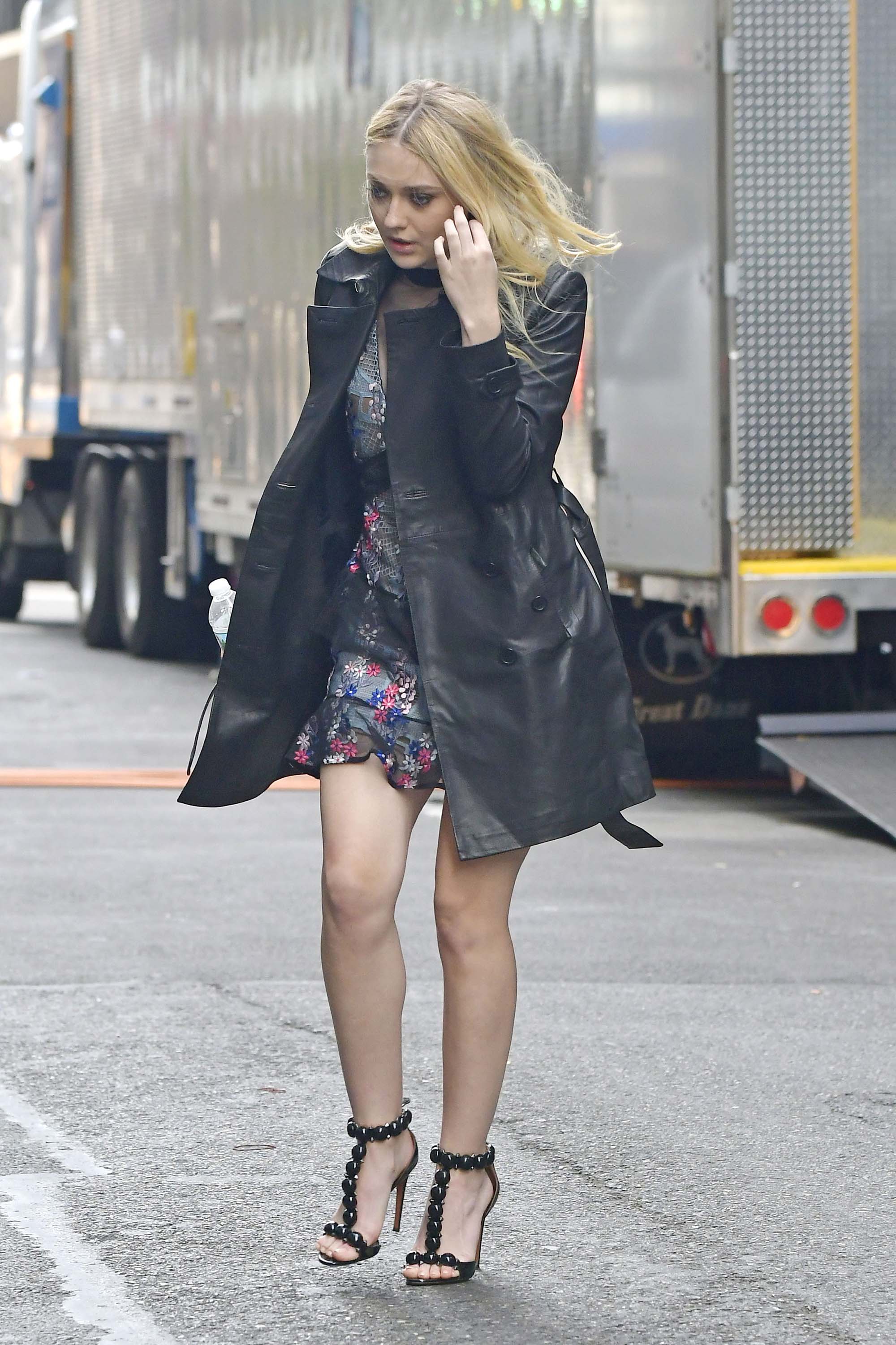 Dakota Fanning on the set of Ocean’s 8