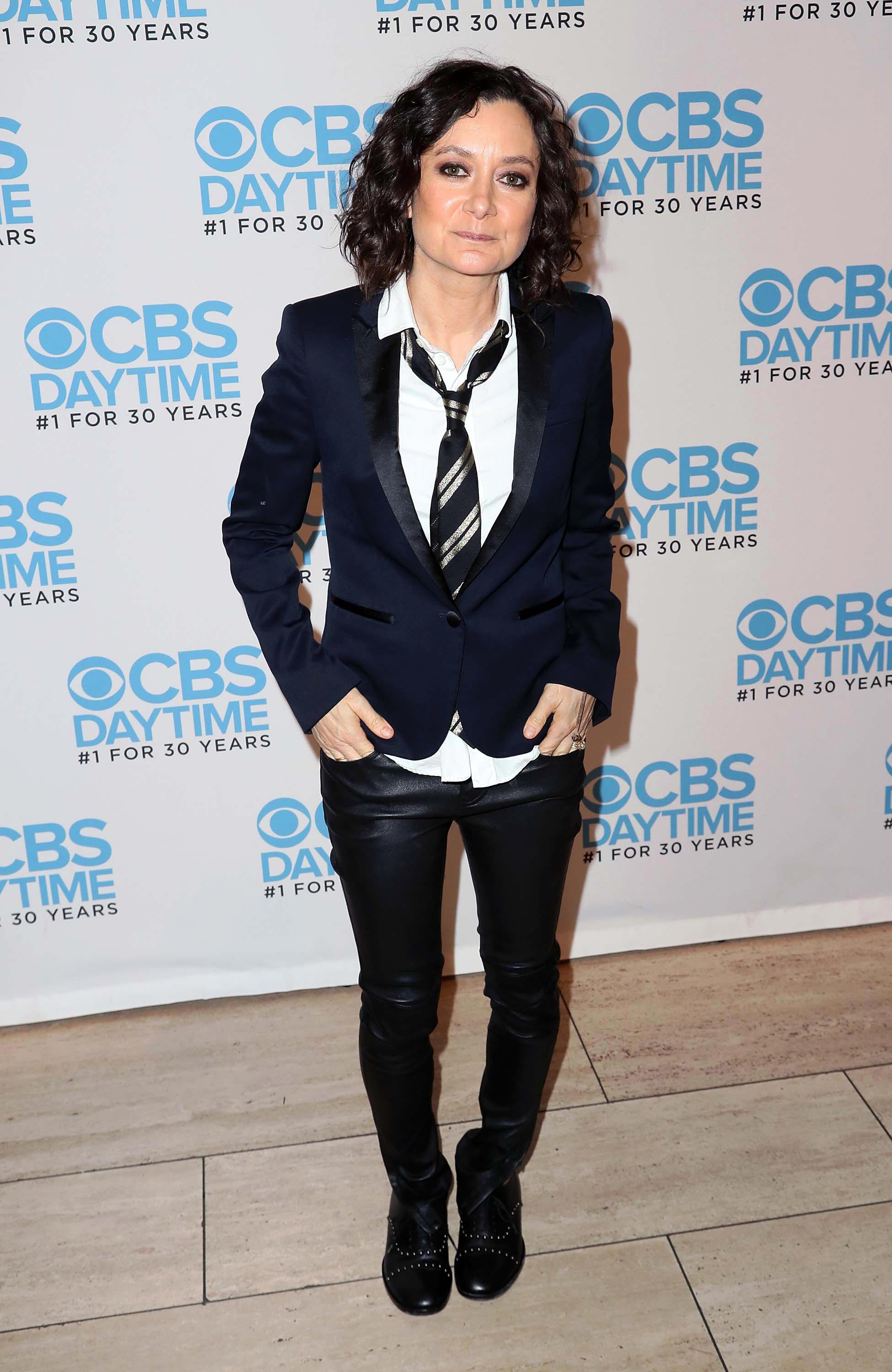 Sara Gilbert attends the panel for The Talk presented by CBS Daytime