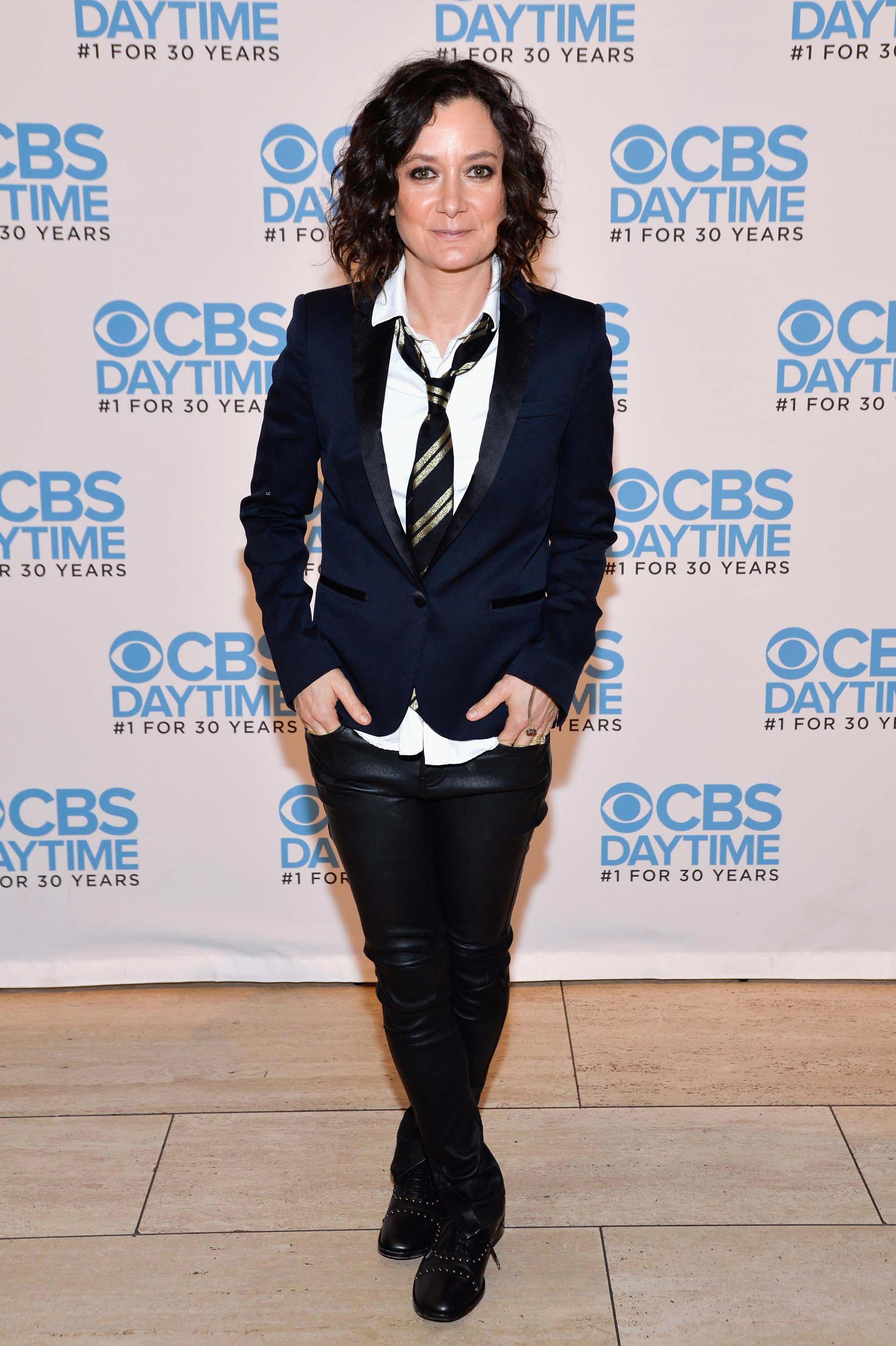 Sara Gilbert attends the panel for The Talk presented by CBS Daytime