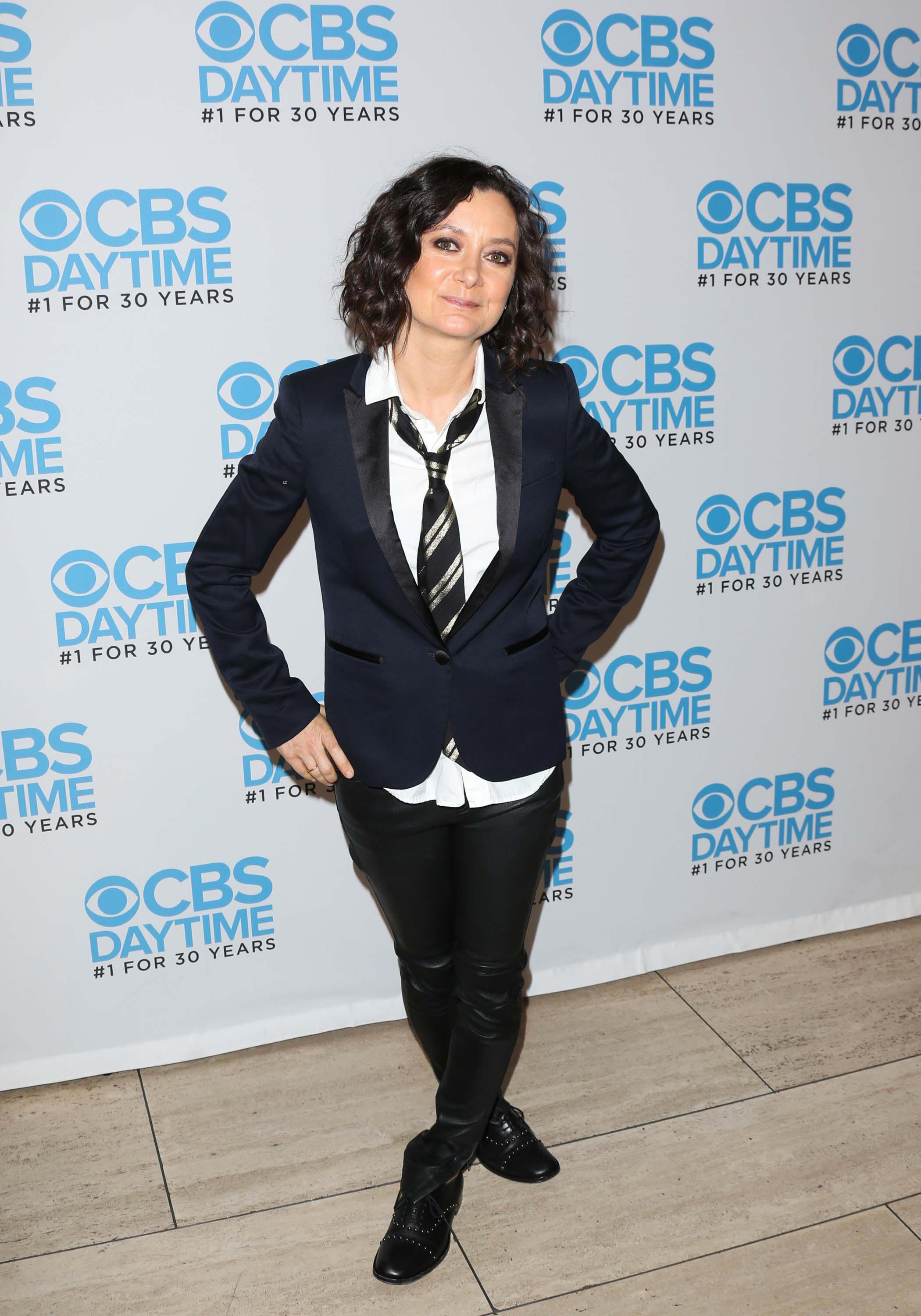 Sara Gilbert attends the panel for The Talk presented by CBS Daytime