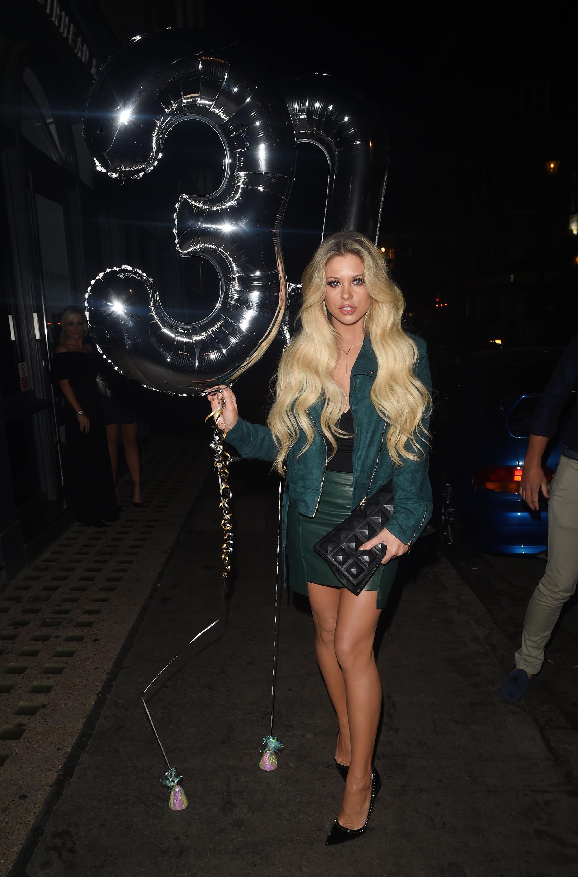 Bianca Gascoigne celebrating her 30th Birthday