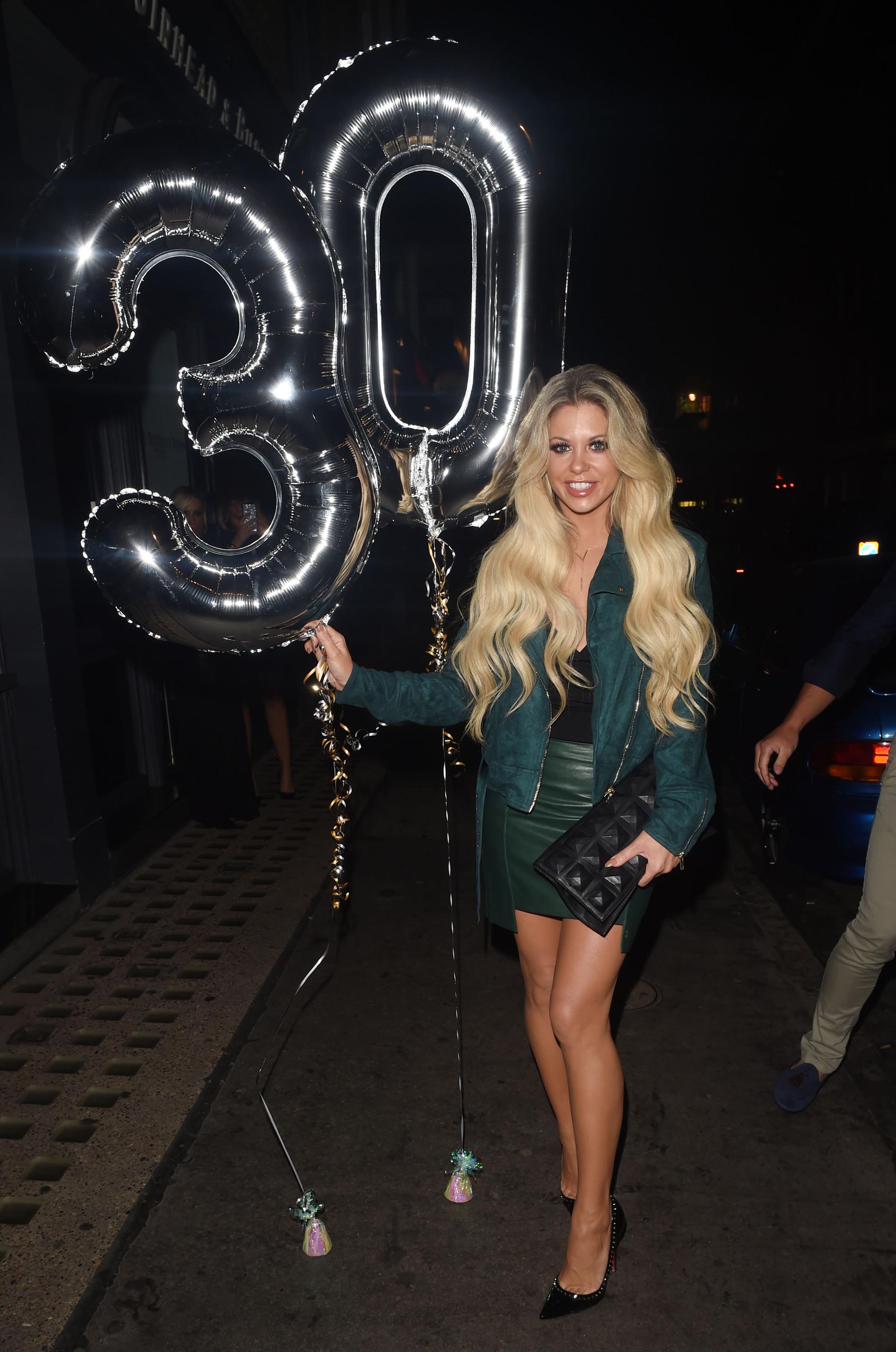 Bianca Gascoigne celebrating her 30th Birthday