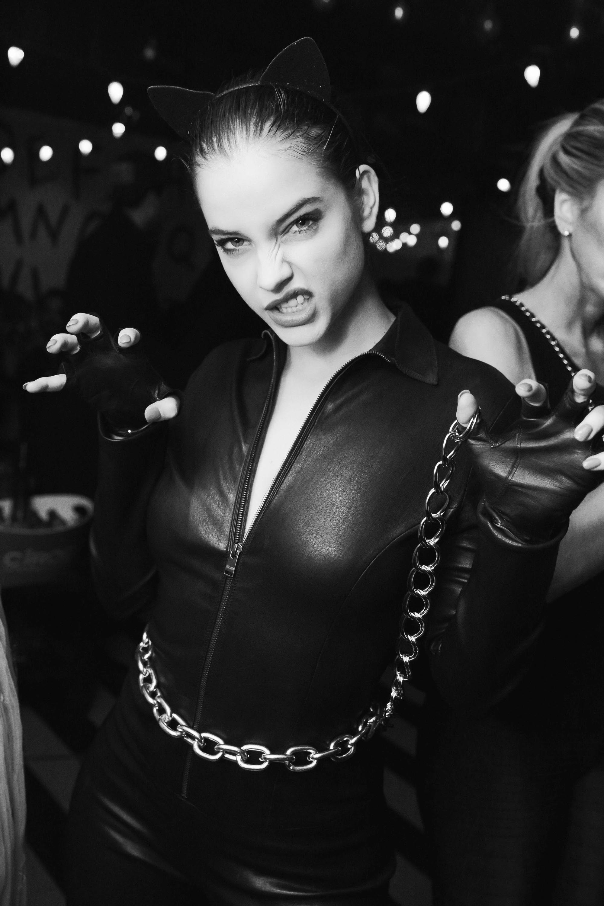 Barbara Palvin dressed as Catwoman at The Upside Down Club