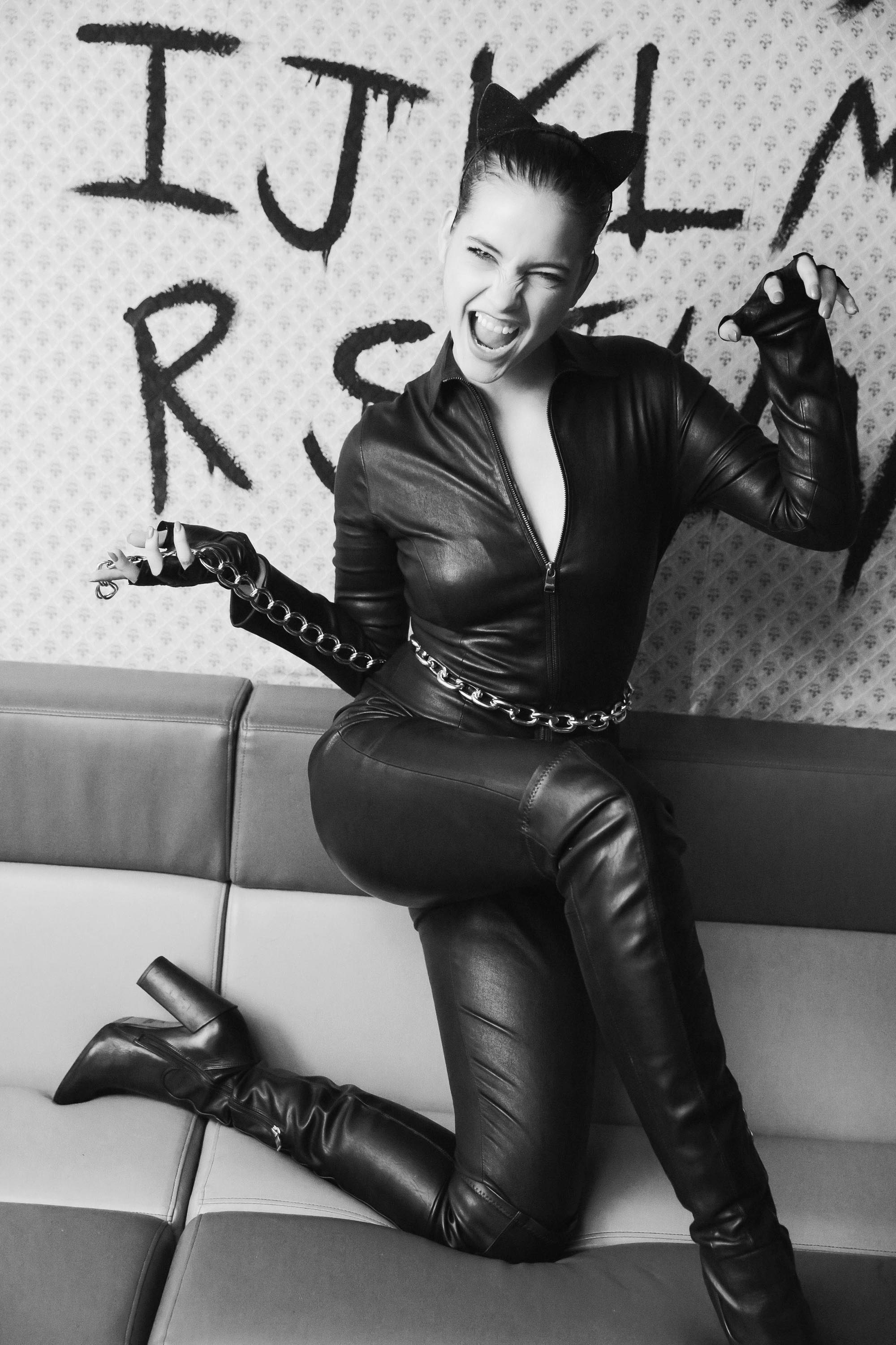 Barbara Palvin dressed as Catwoman at The Upside Down Club