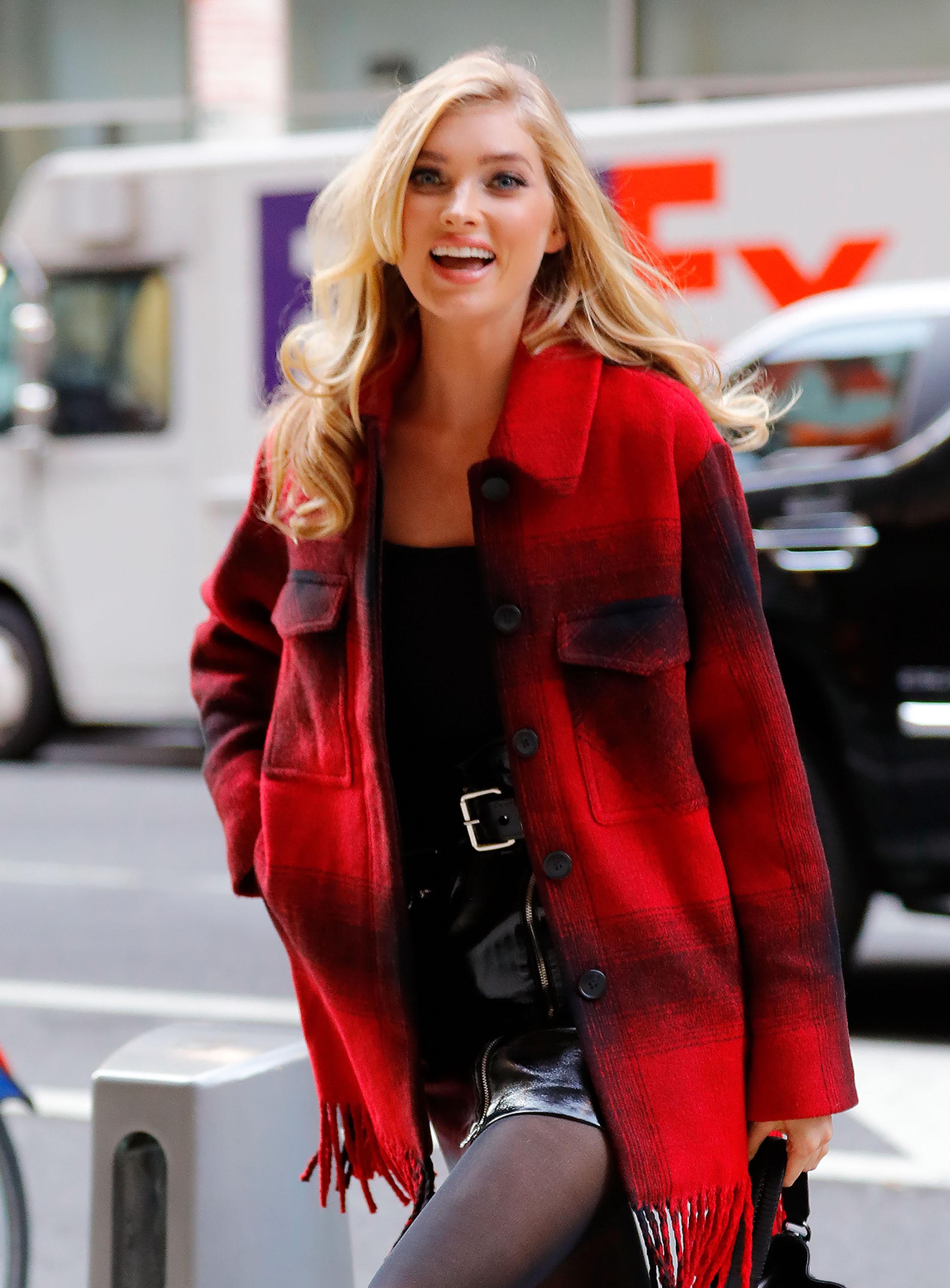 Elsa Hosk seen before the Victoria Secret Fitting