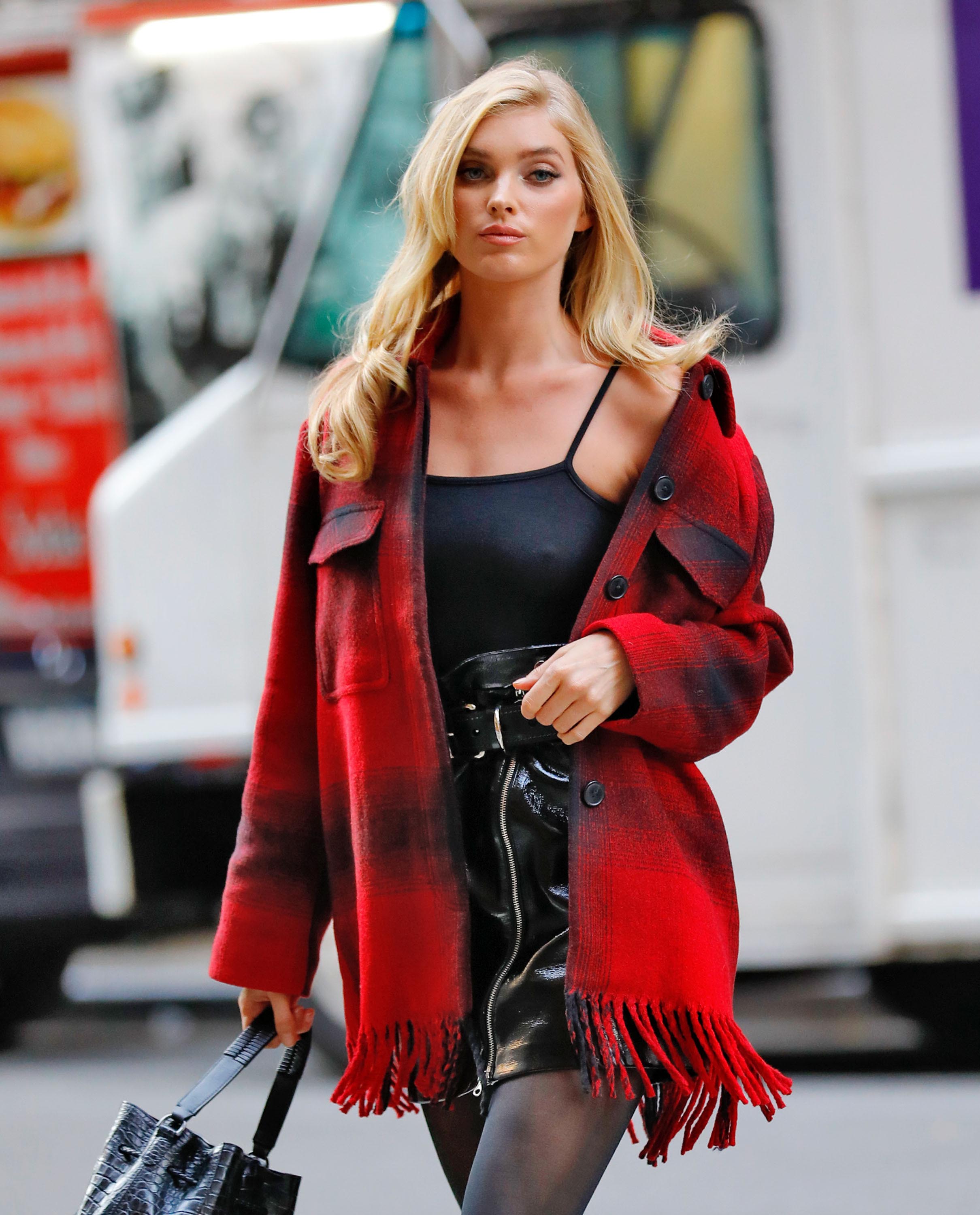 Elsa Hosk seen before the Victoria Secret Fitting