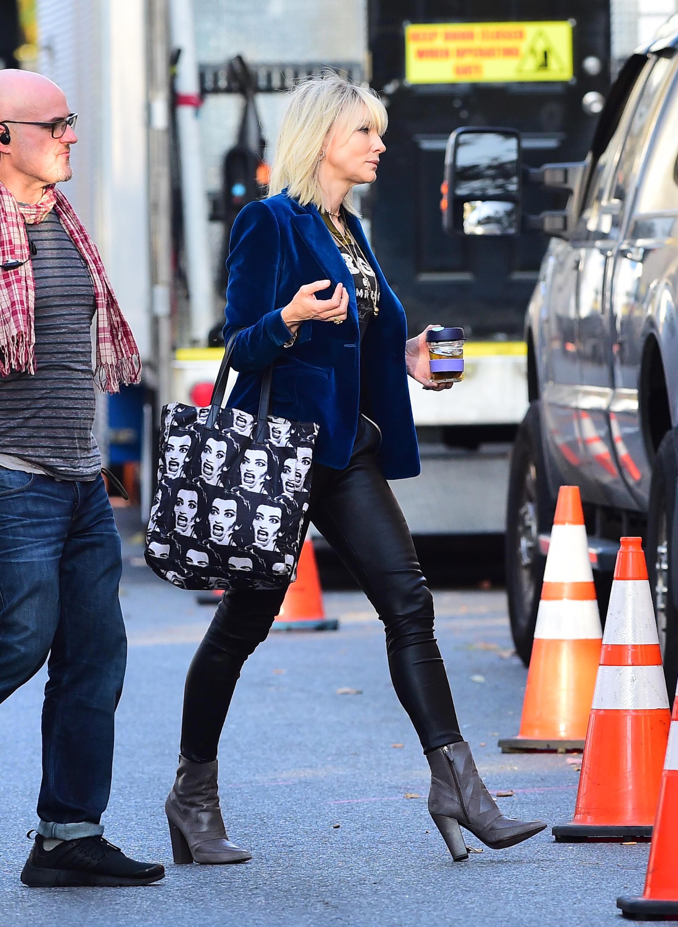 Cate Blanchett is seen on set of Ocean’s Eight