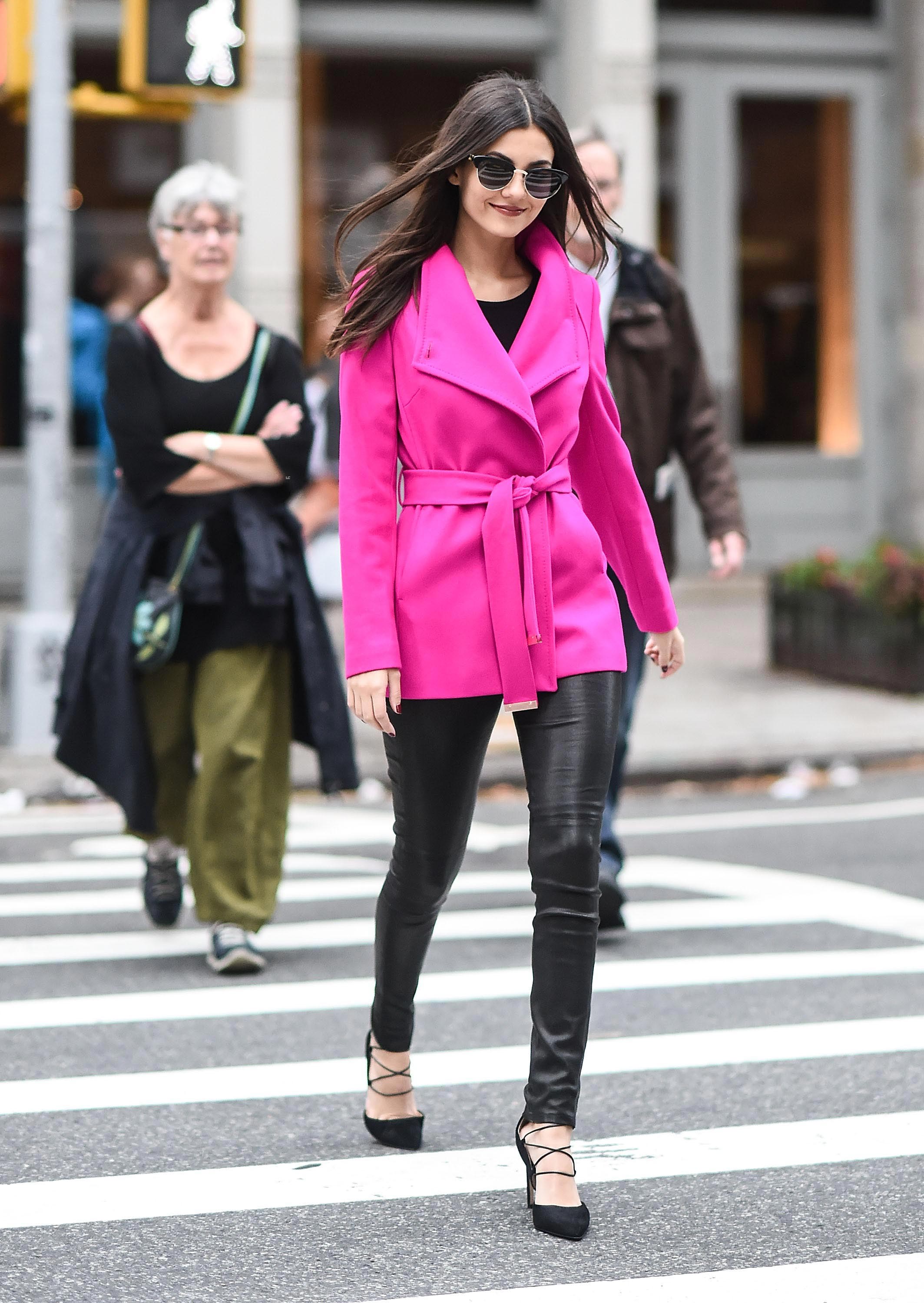 Victoria Justice is seen in Soho