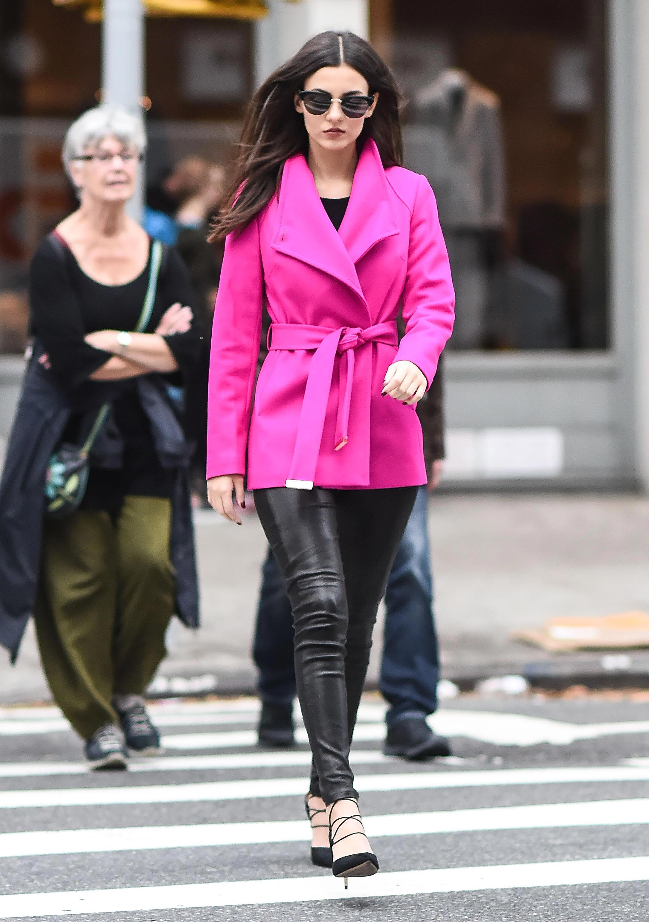 Victoria Justice is seen in Soho