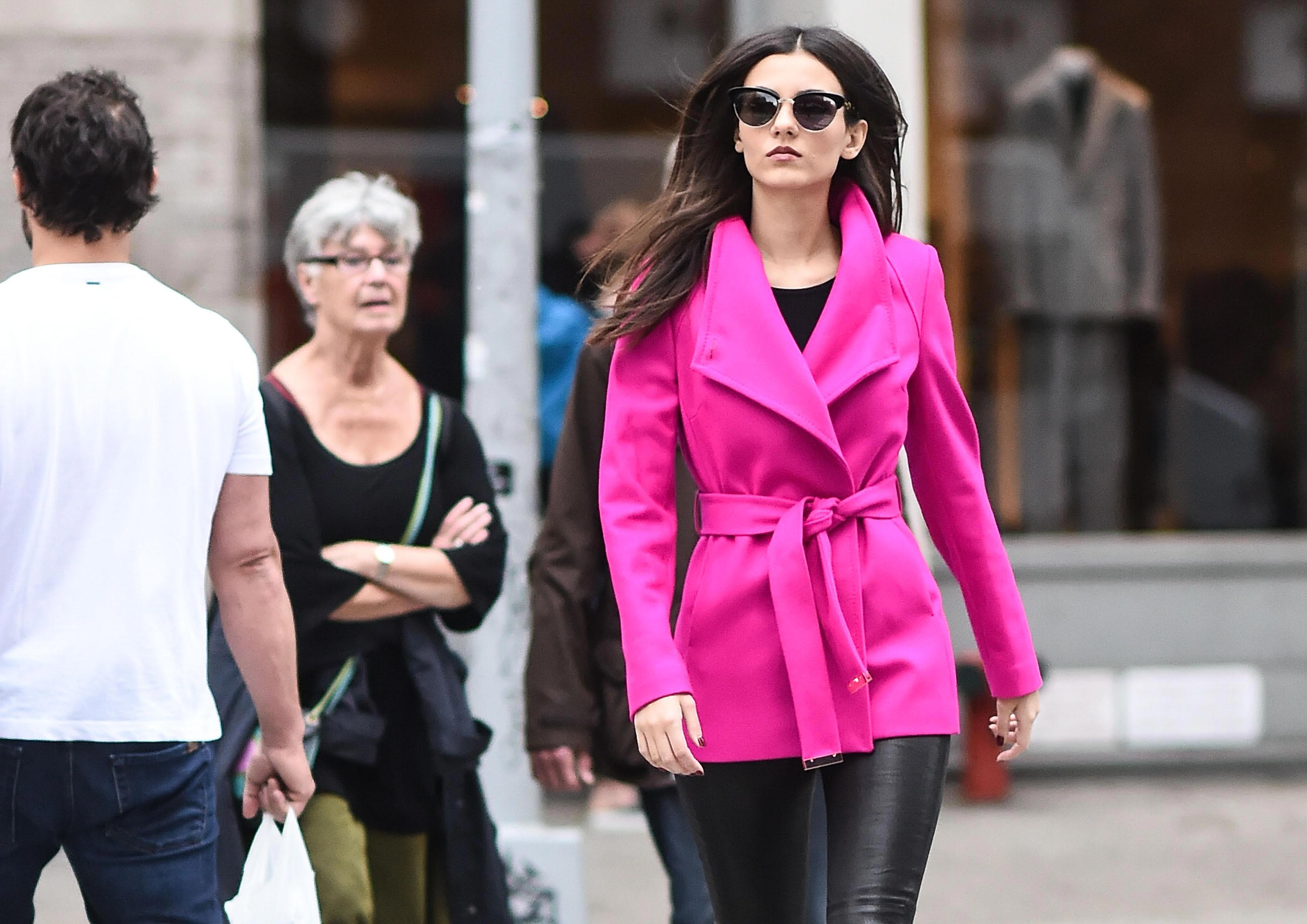 Victoria Justice is seen in Soho