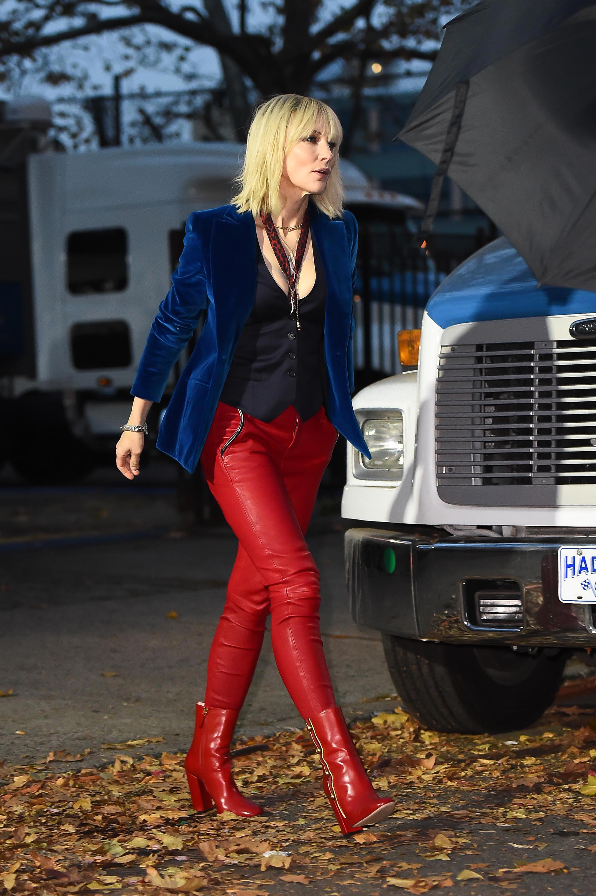 Cate Blanchett is seen on the set of Ocean’s Eight