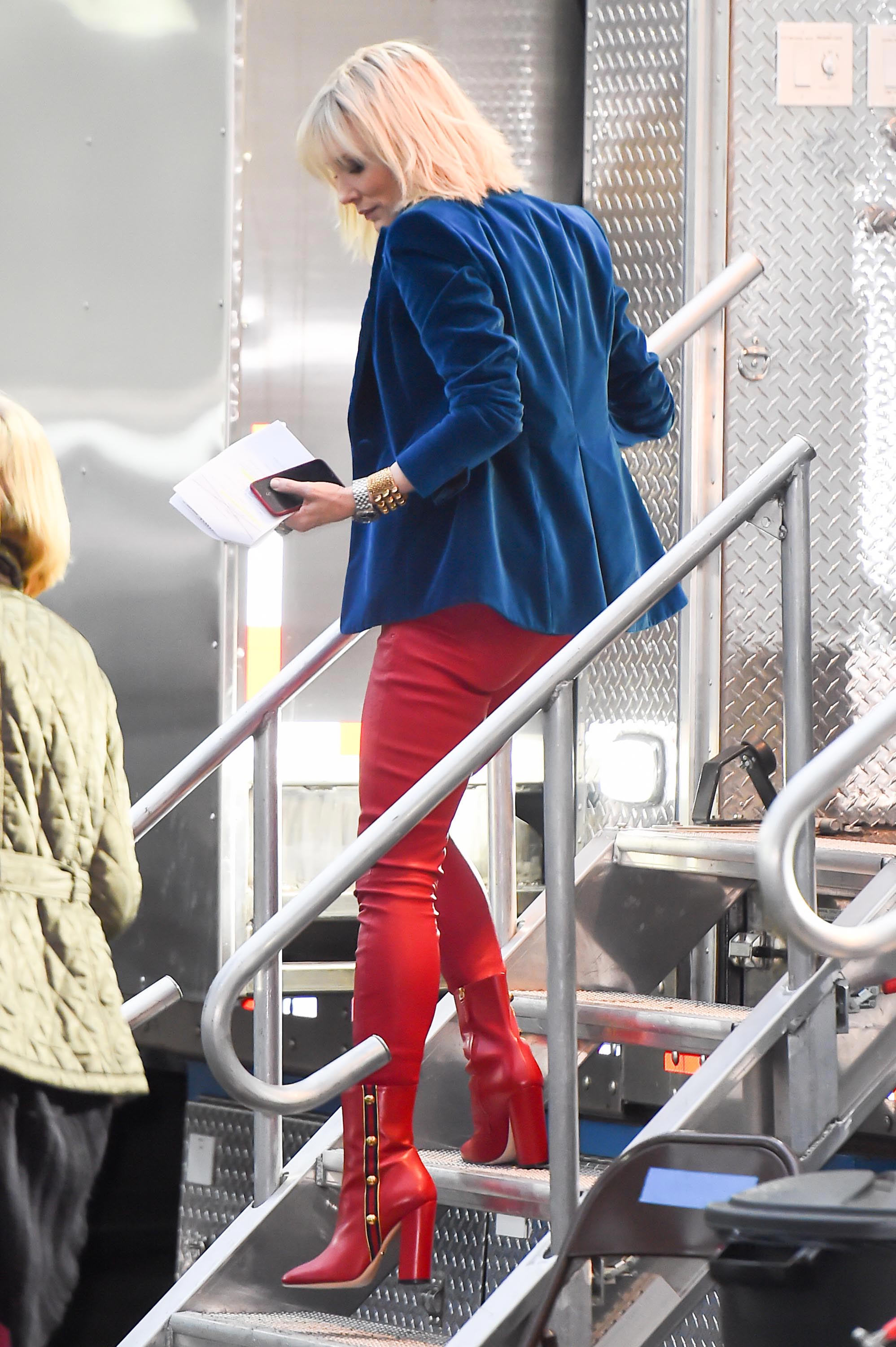 Cate Blanchett is seen on the set of Ocean’s Eight