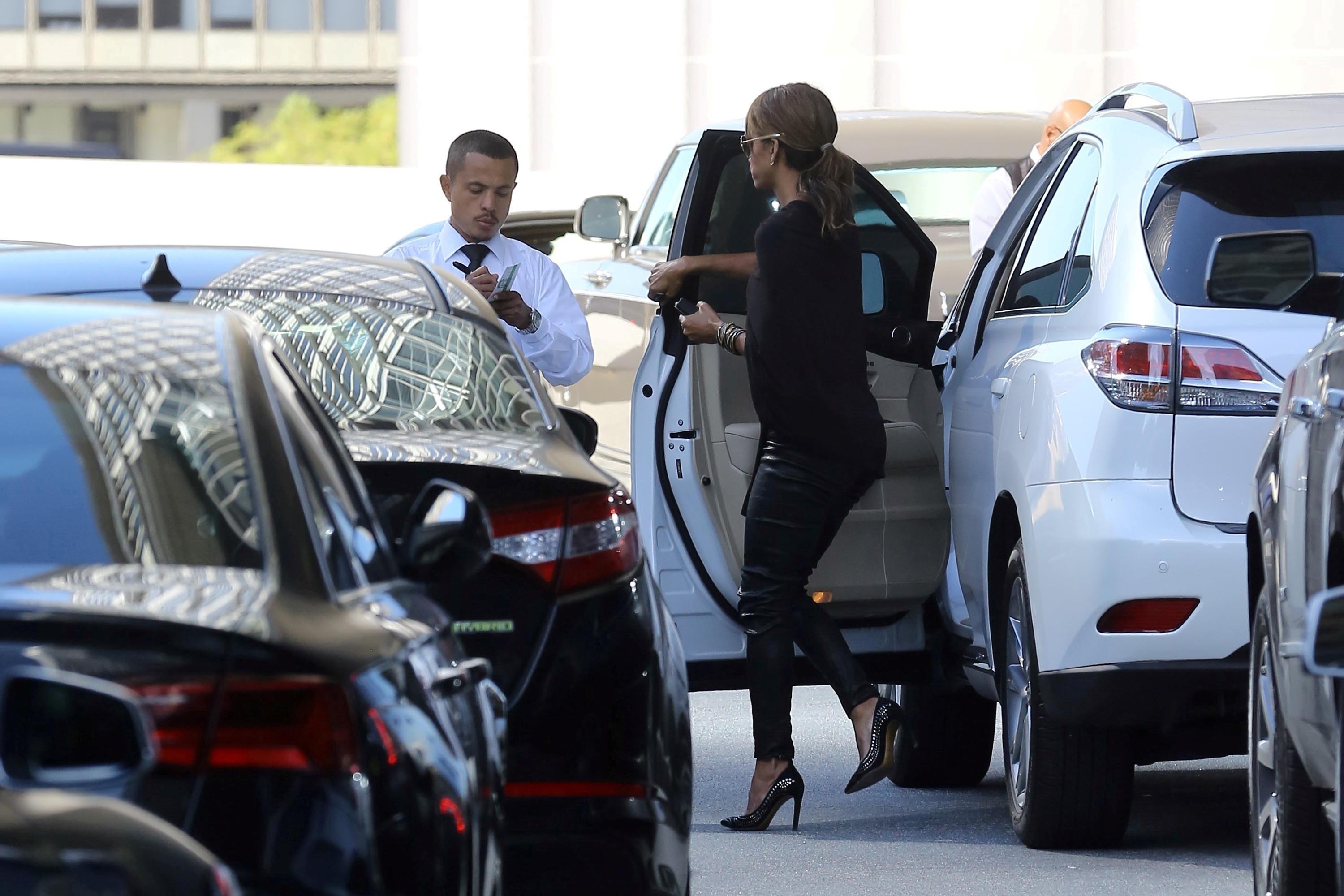 Halle Berry arrives to a business meeting on the Avenue of the Stars
