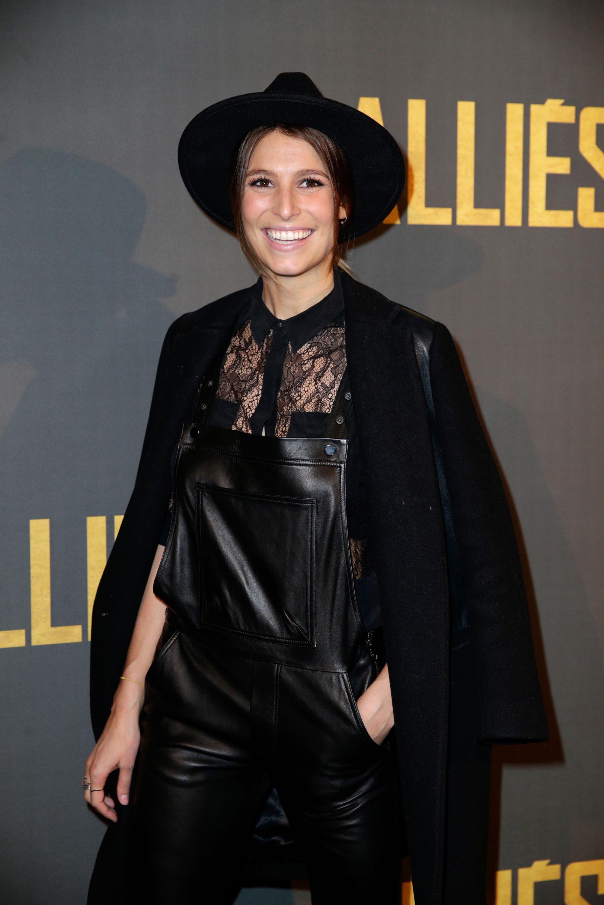 Laury Thilleman poses as she arrives for the premiere of the film ‘Allied’