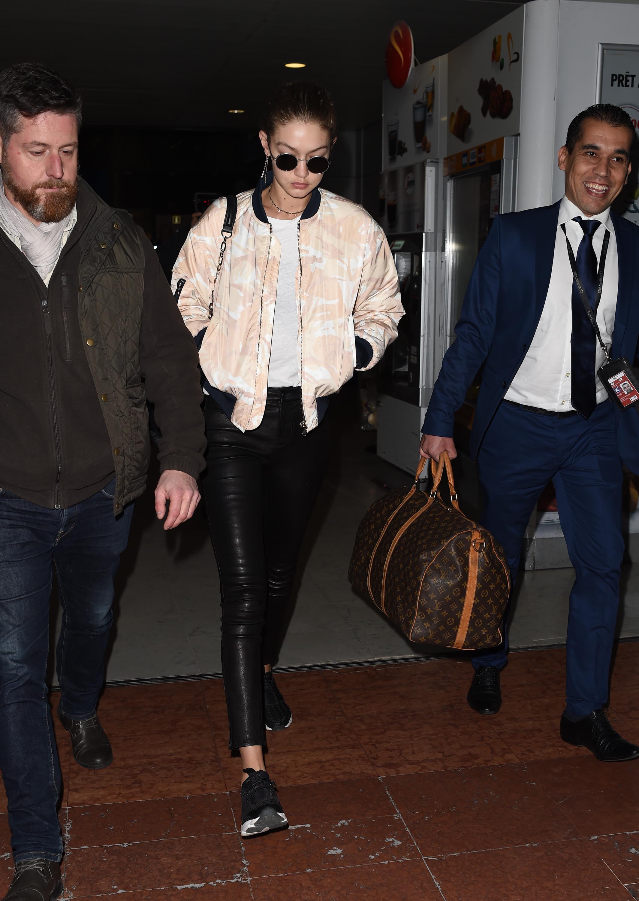 Gigi Hadid arrives at Paris CDG Airport
