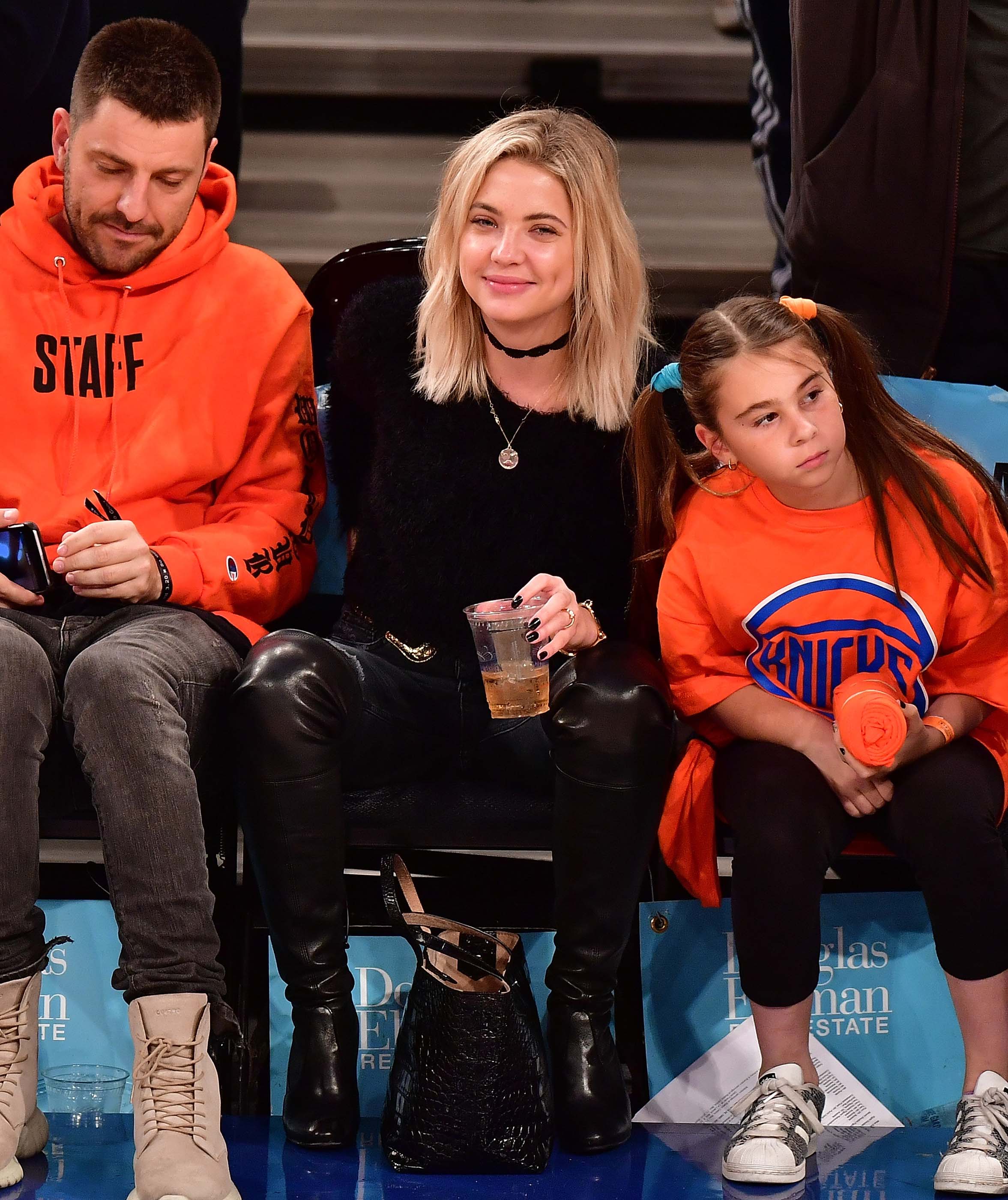 Ashley Benson at a New York Knicks Game