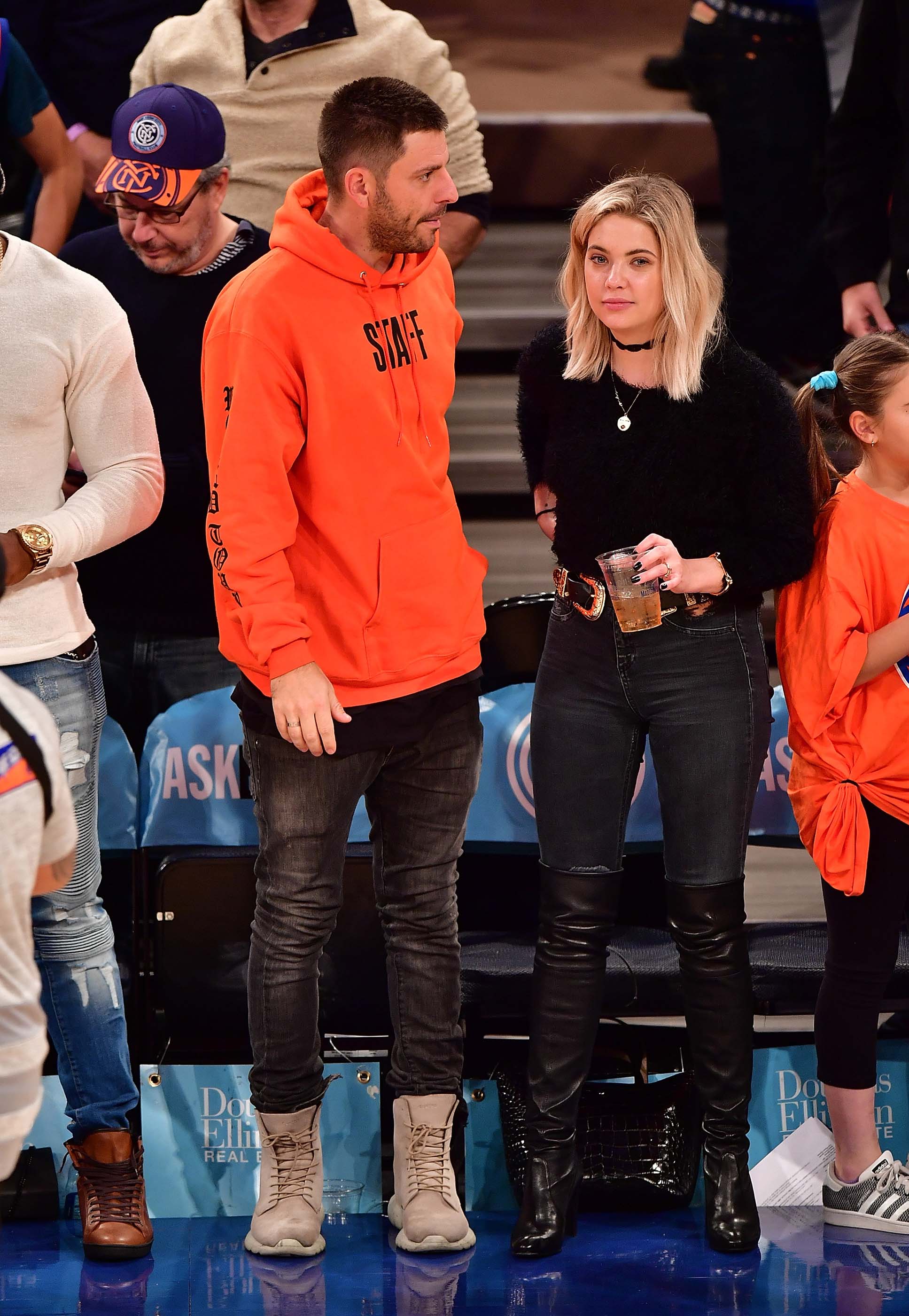 Ashley Benson at a New York Knicks Game