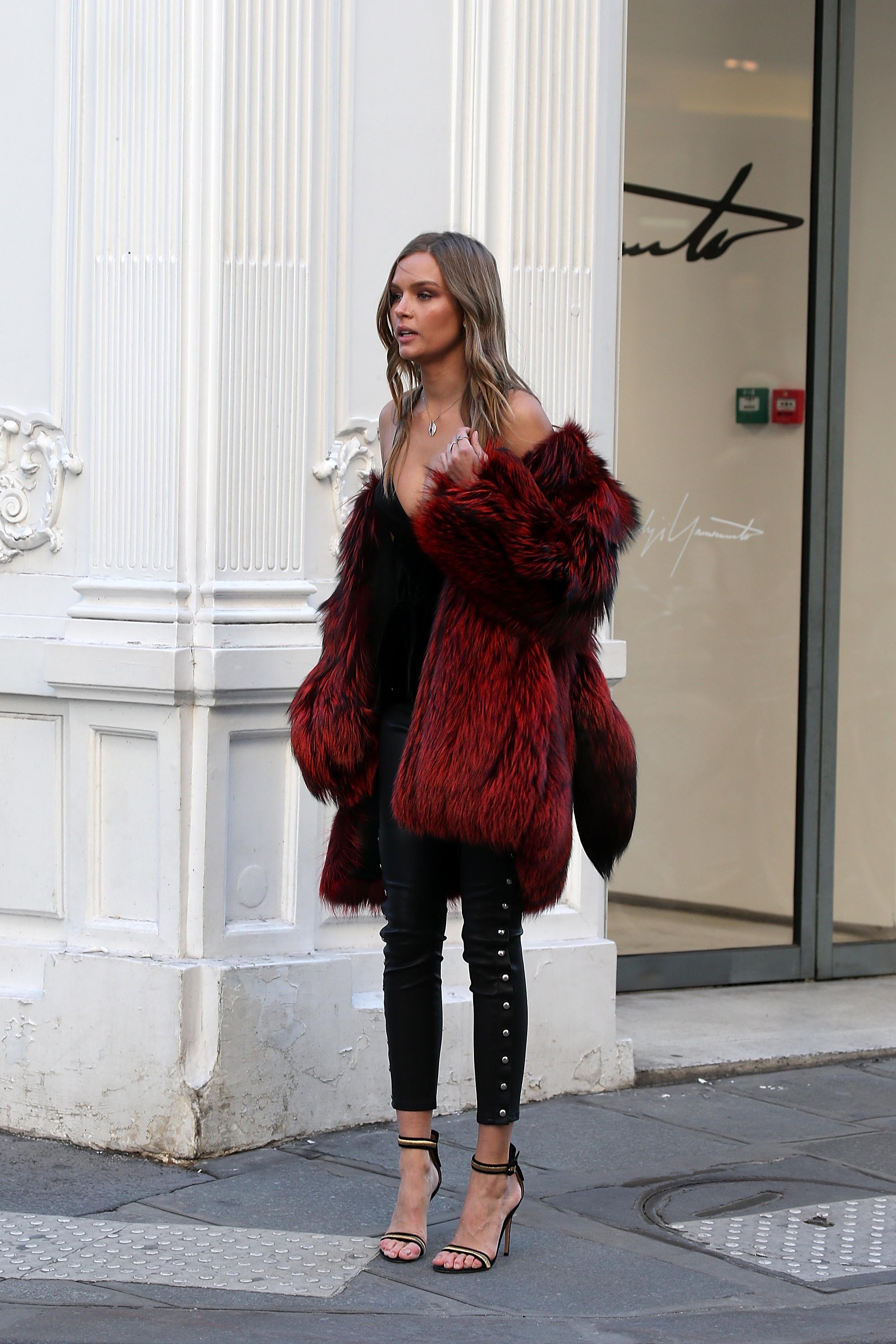 Josephine Skriver is seen outside her hotel