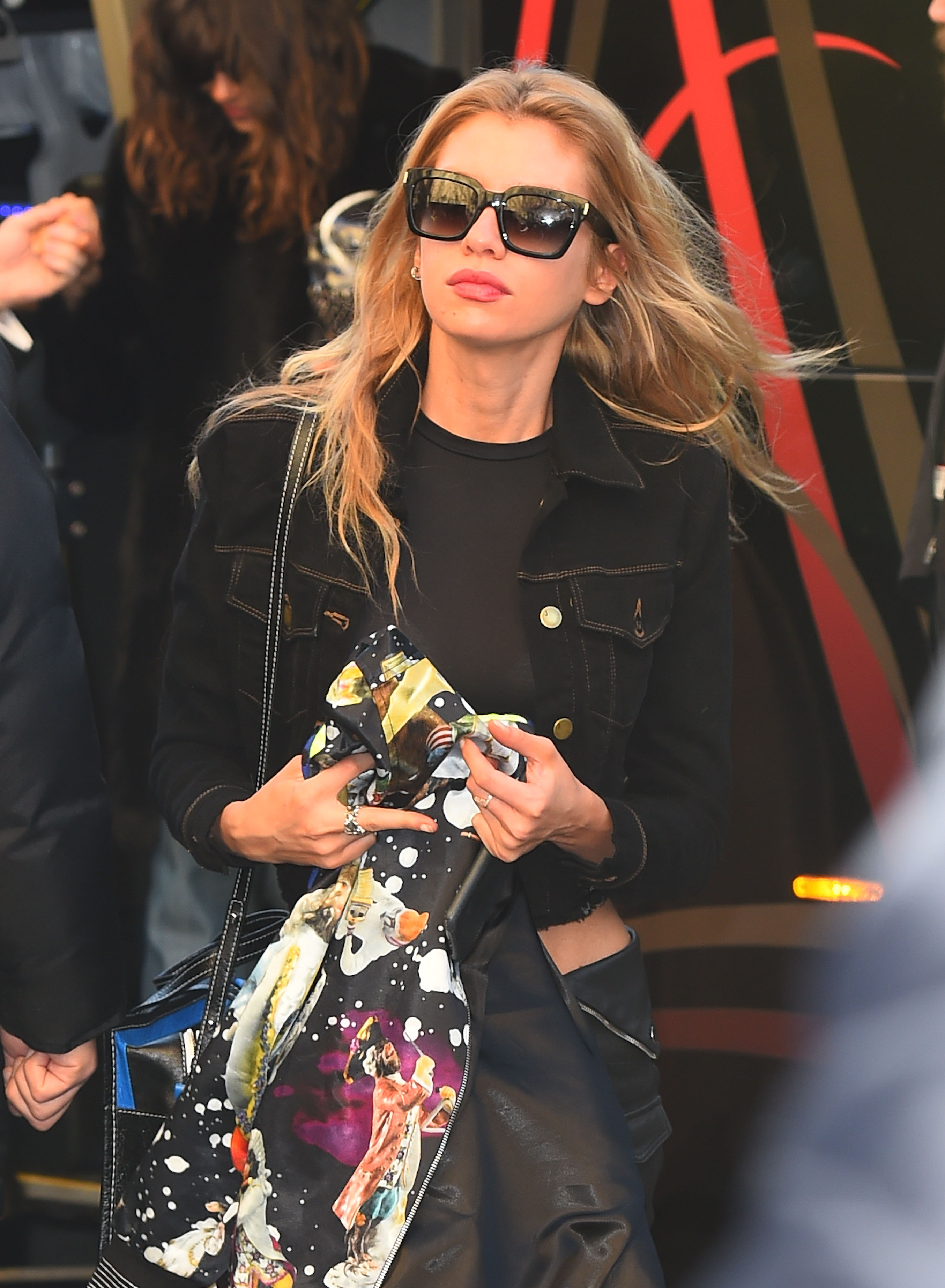 Stella Maxwell arrives at her hotel