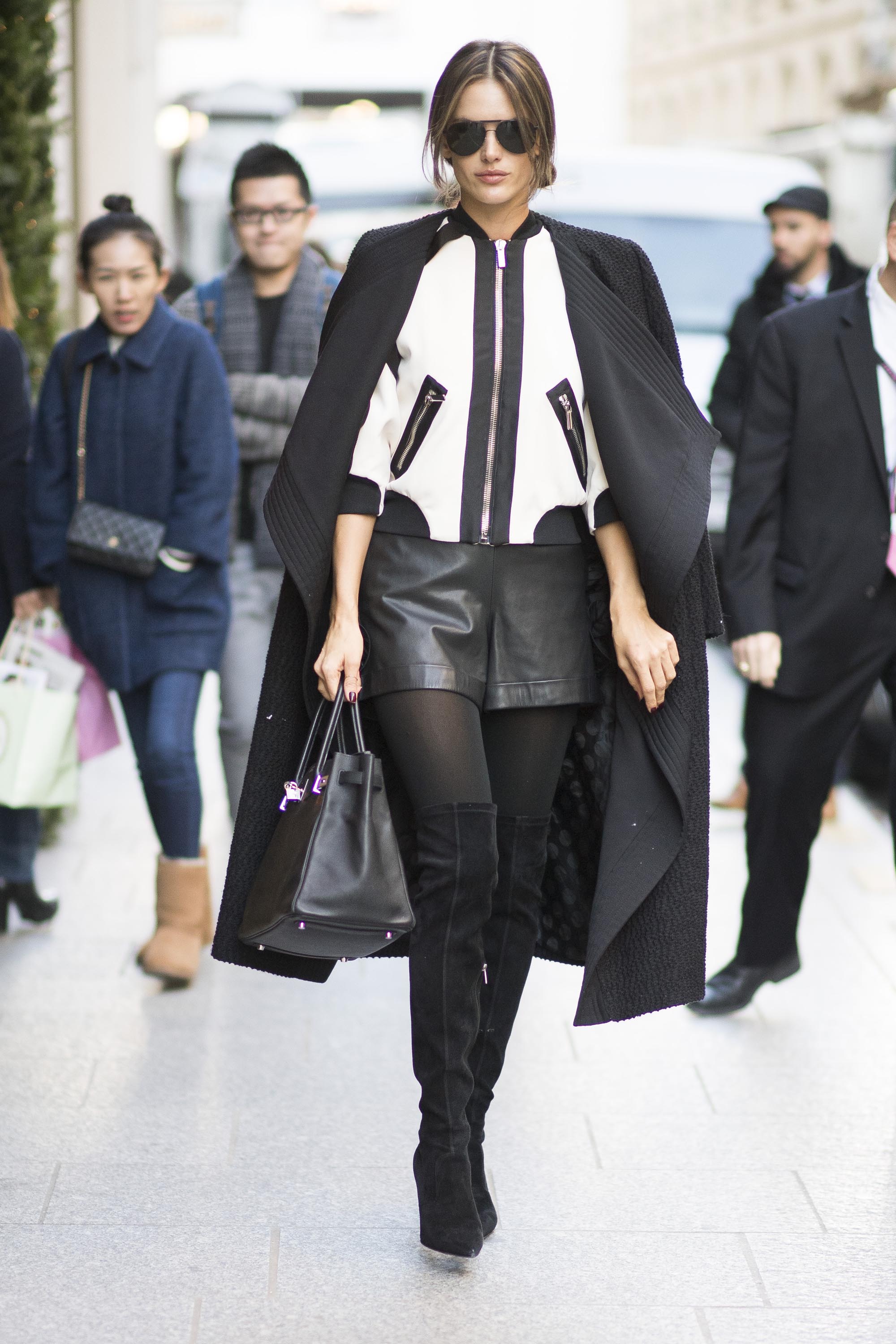 Alessandra Ambrosio street style in Paris