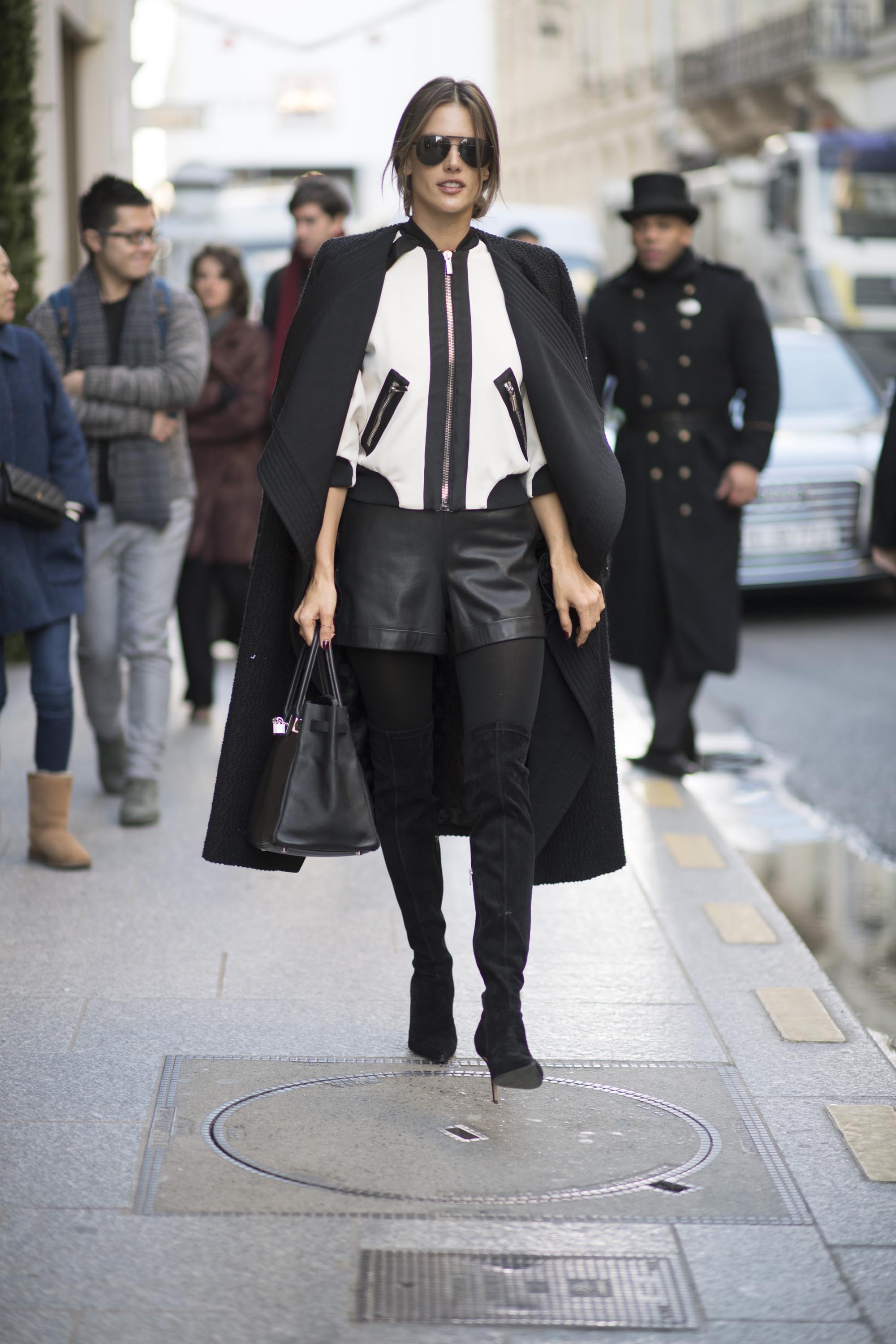 Alessandra Ambrosio street style in Paris