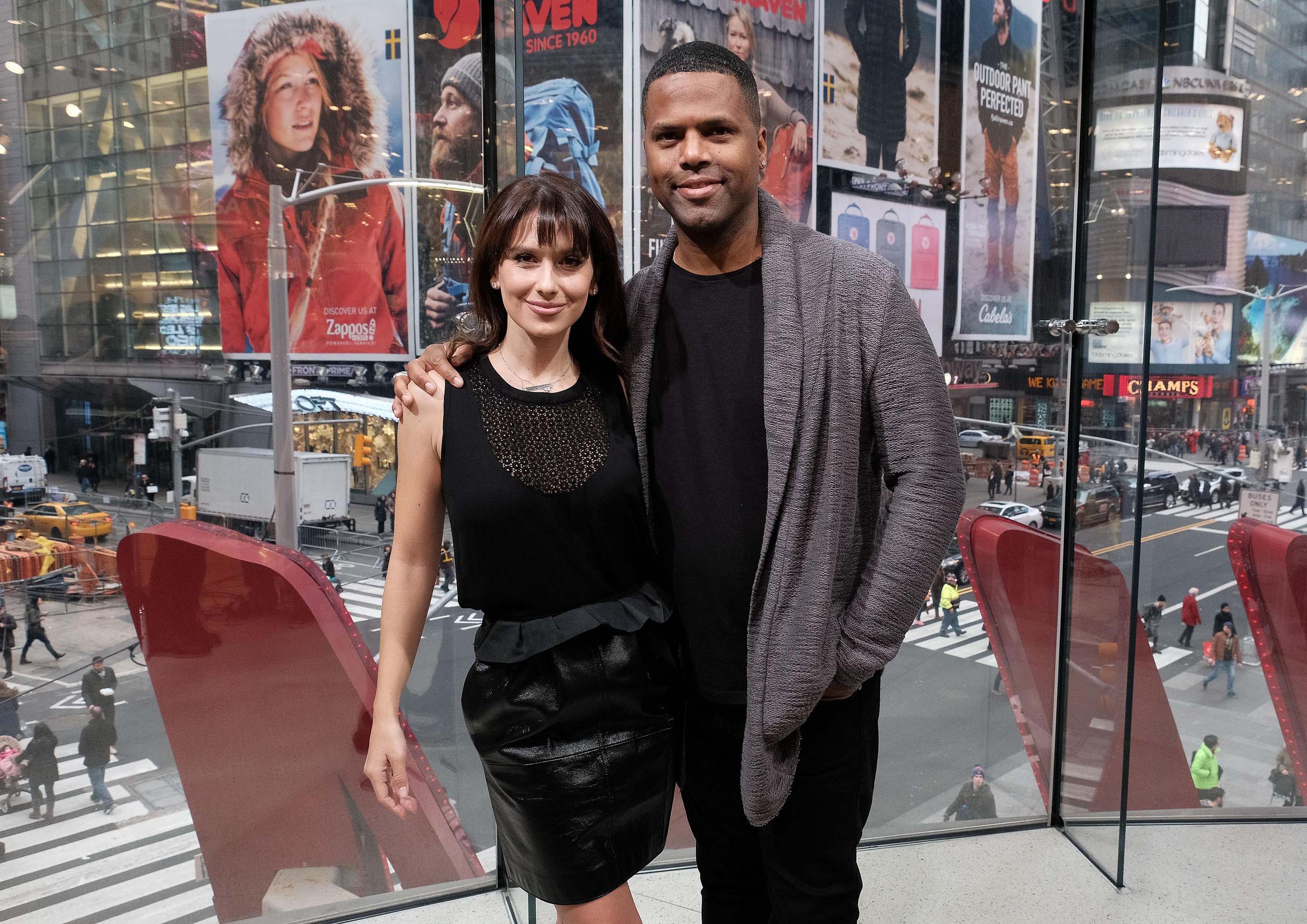 Hilaria Baldwin visits Extra at their New York studios