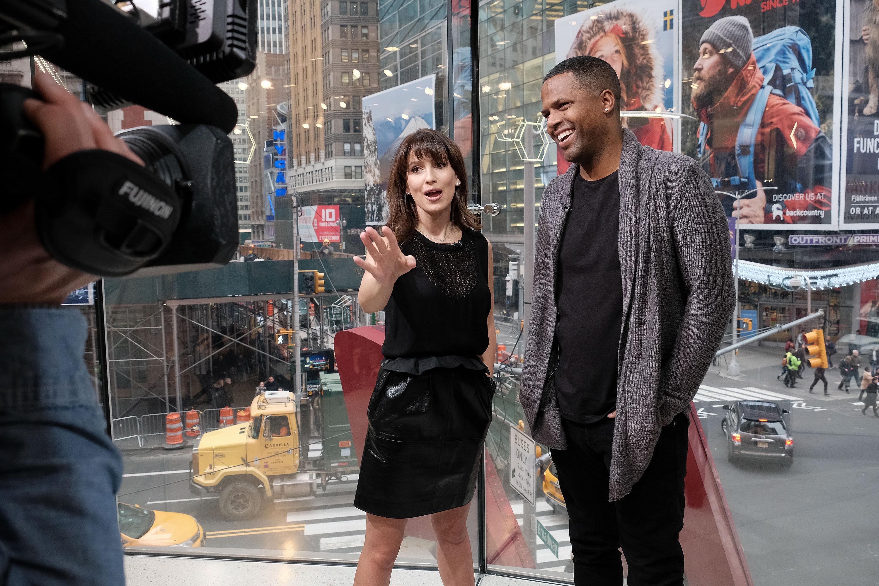 Hilaria Baldwin visits Extra at their New York studios