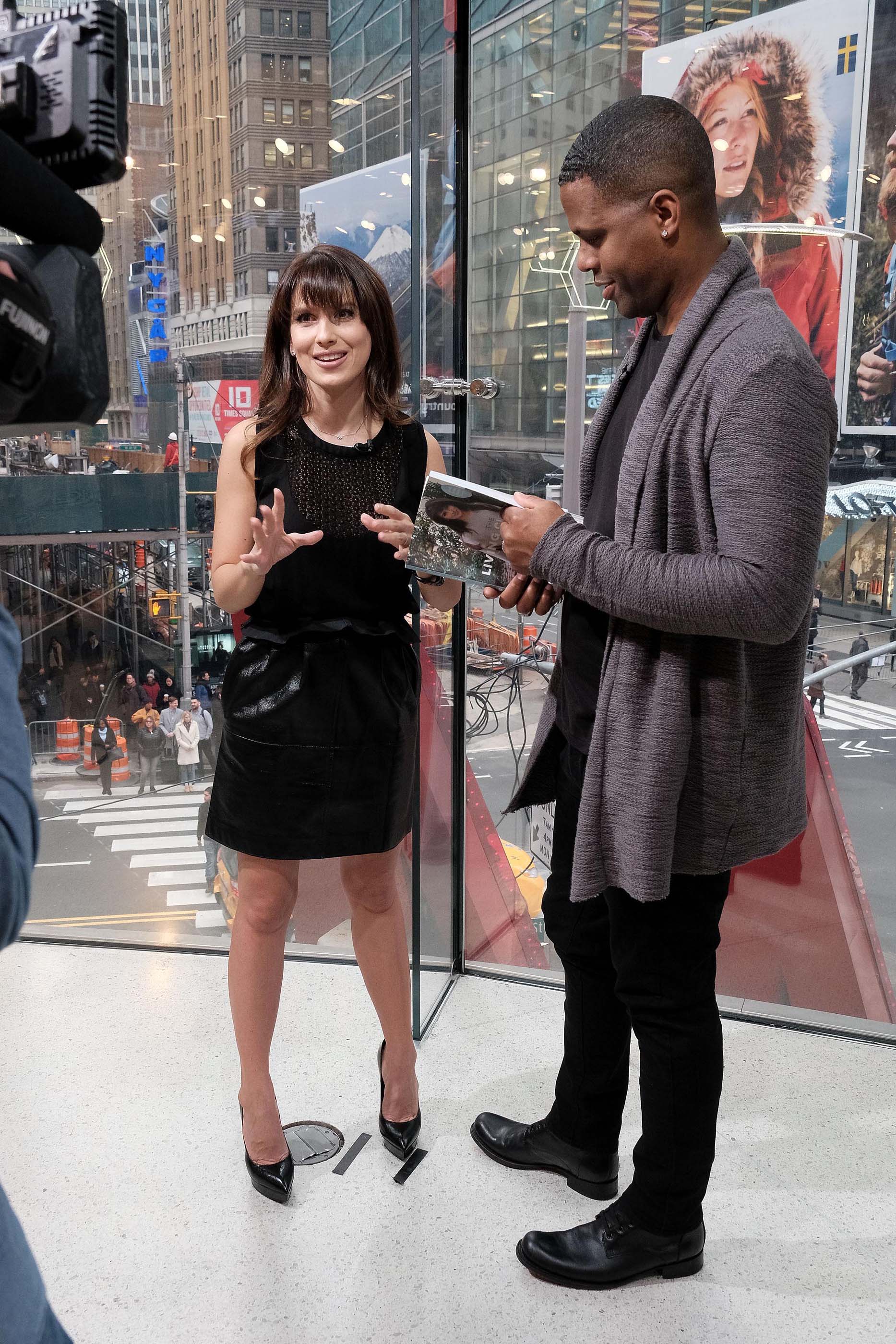 Hilaria Baldwin visits Extra at their New York studios