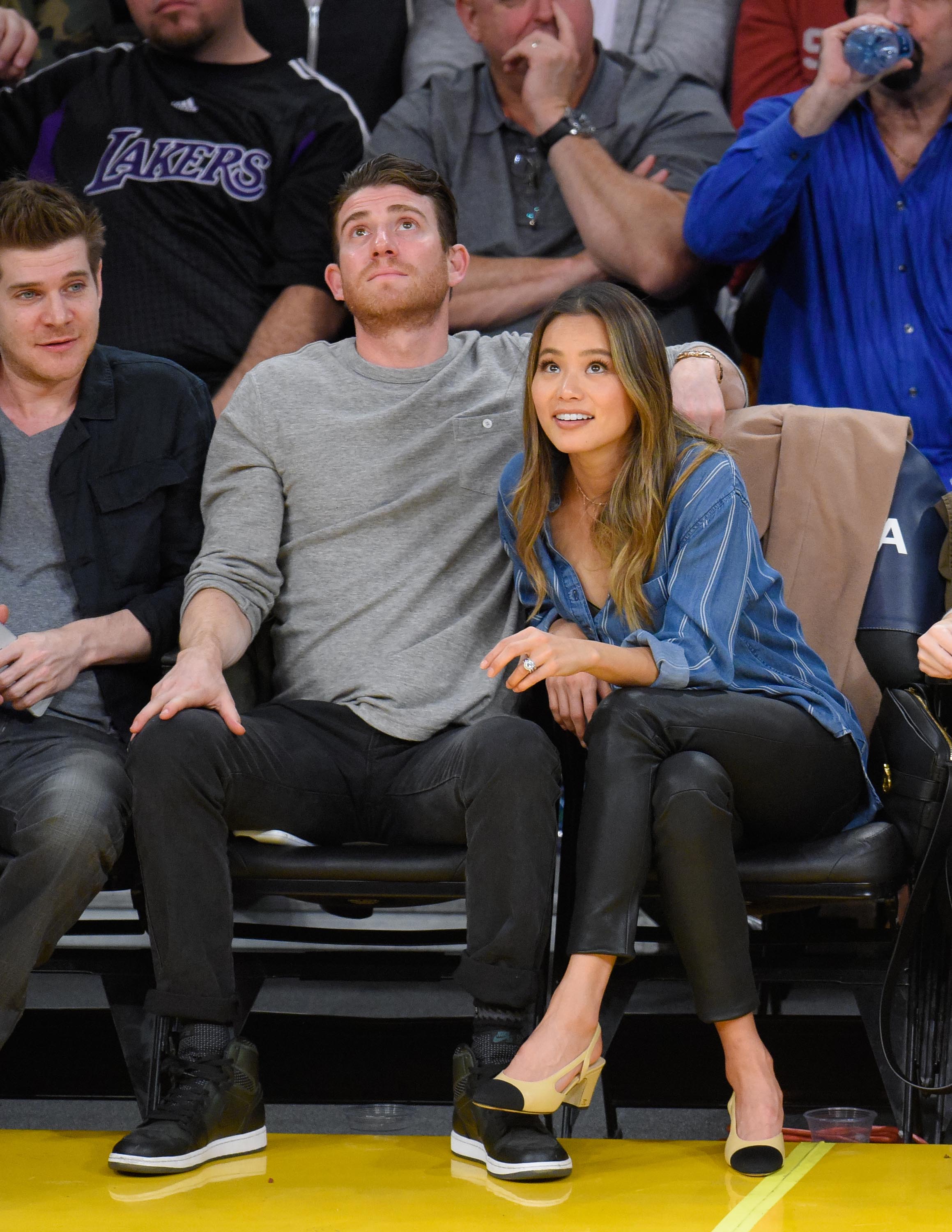 Jamie Chung attends a basketball game