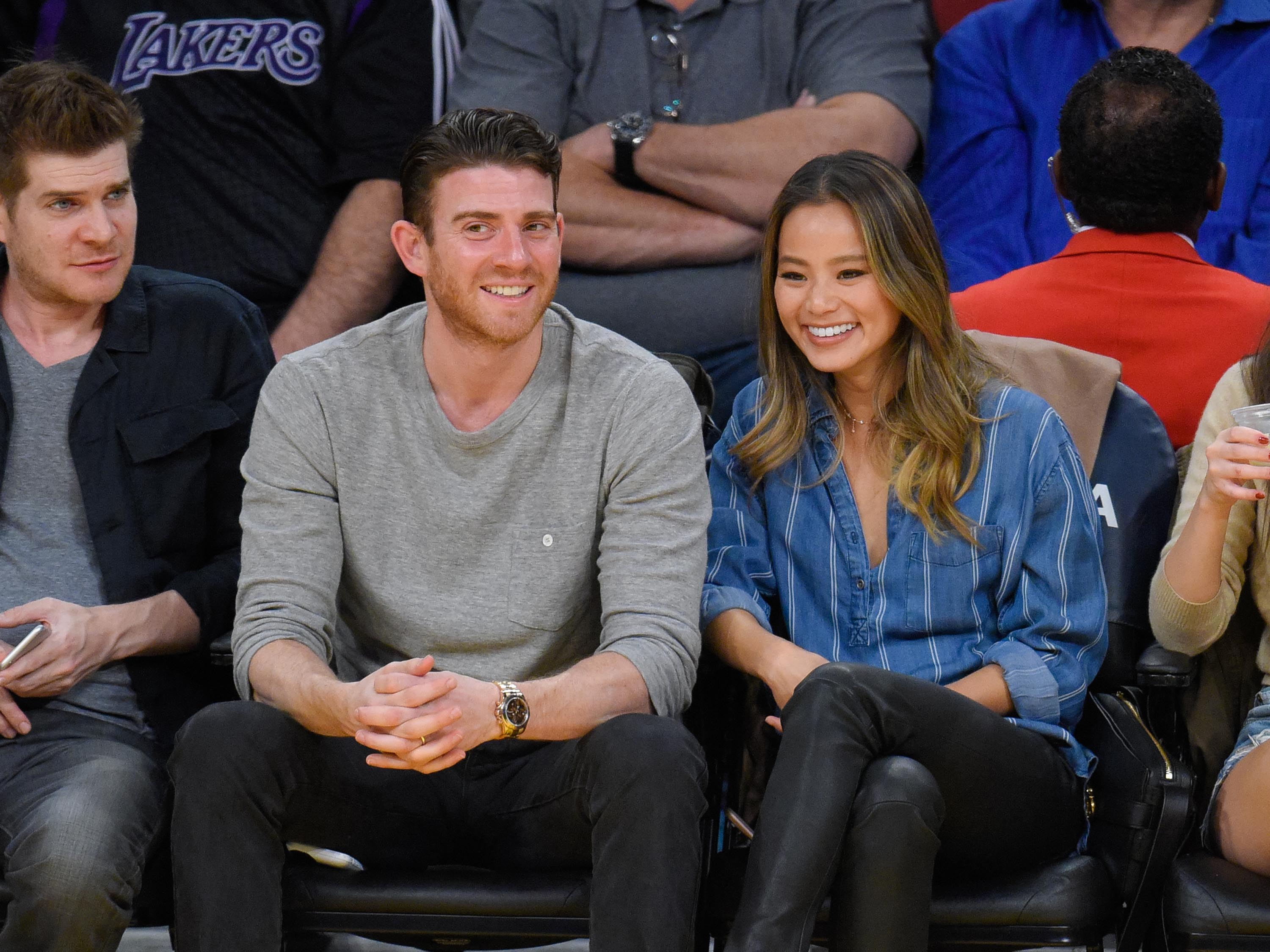 Jamie Chung attends a basketball game