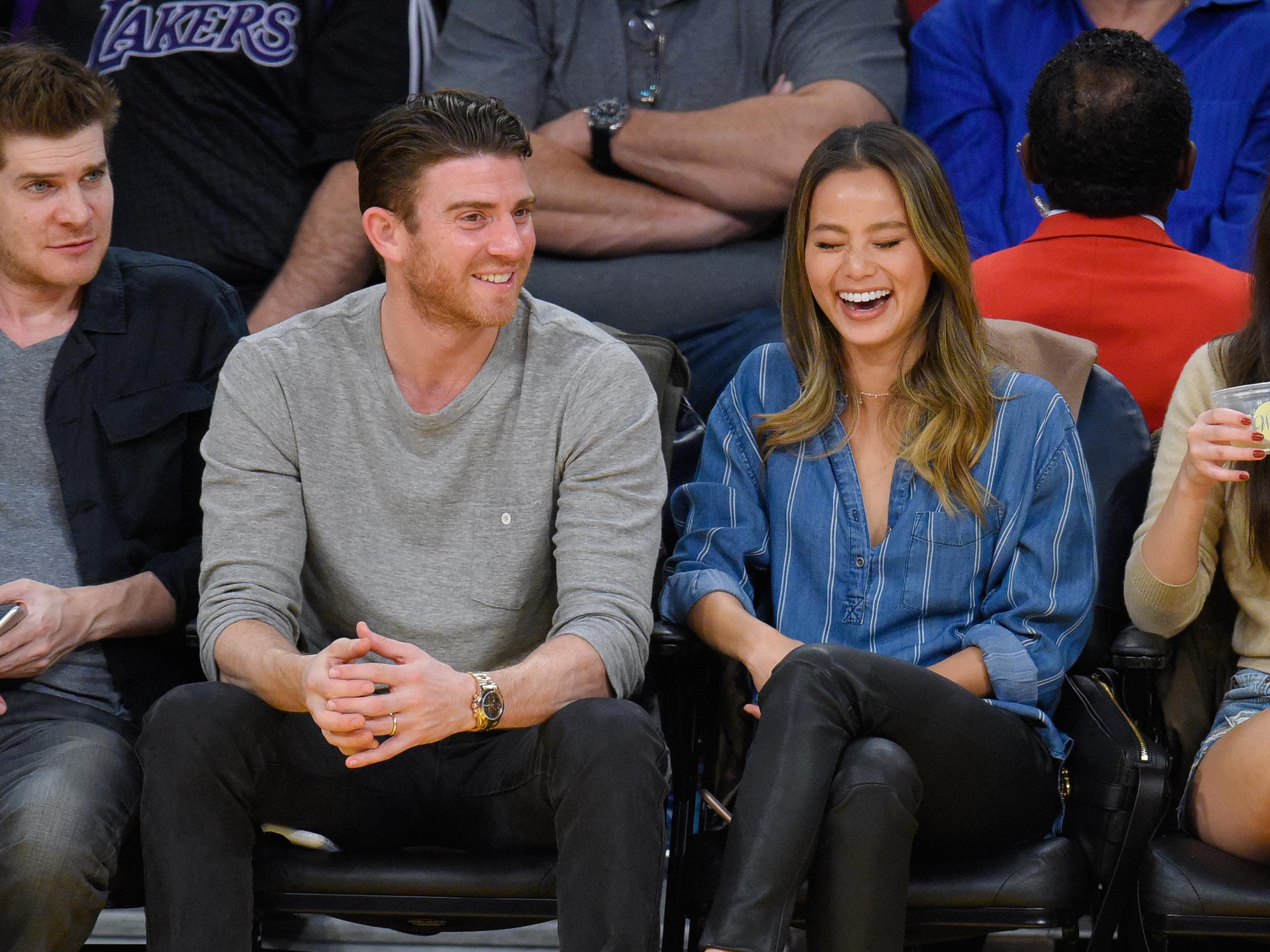 Jamie Chung attends a basketball game