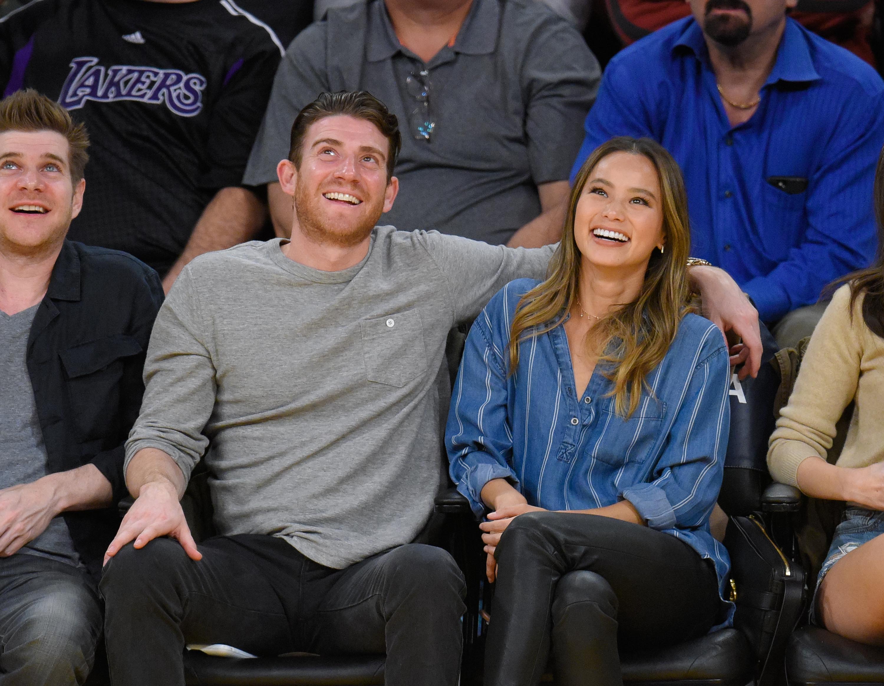 Jamie Chung attends a basketball game